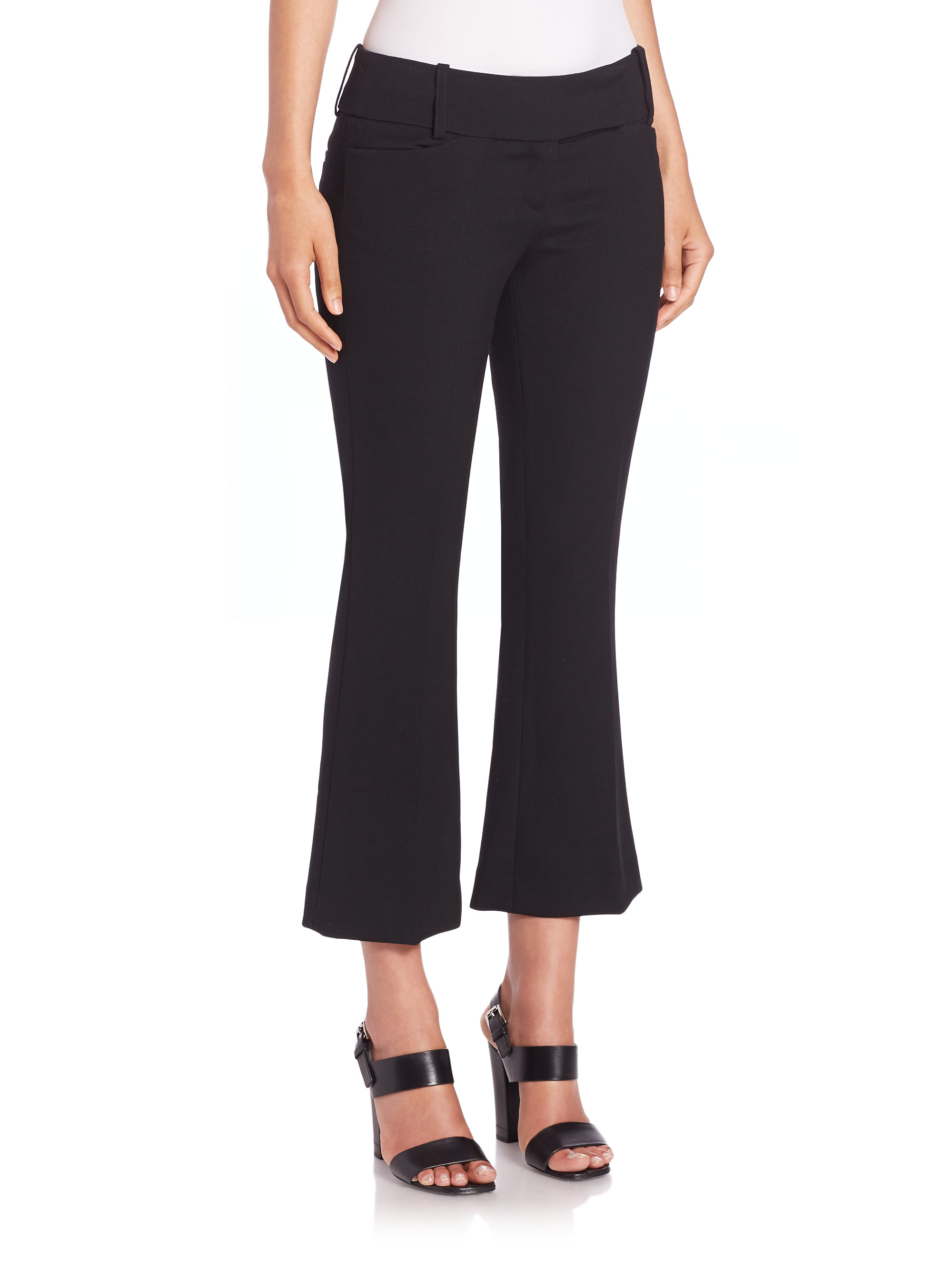 Michael kors Cropped Cashmere-blend Flared Pants in Black | Lyst