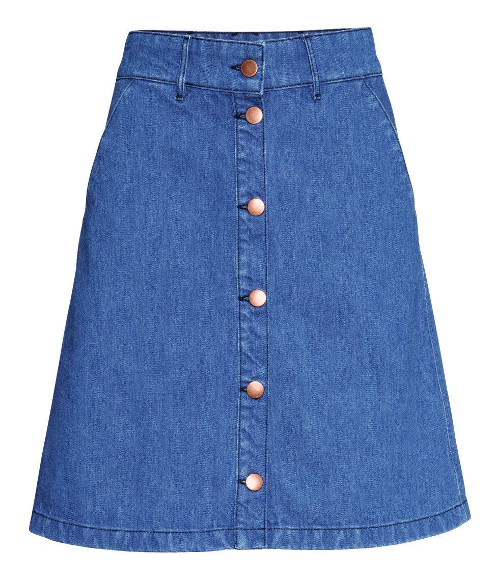 Lyst - H&M Denim Skirt in Blue