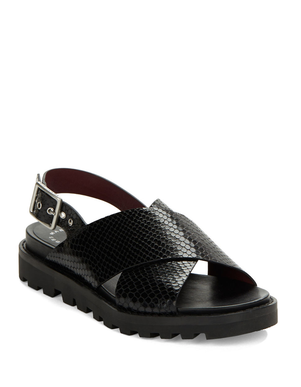 leather cross strap sandals