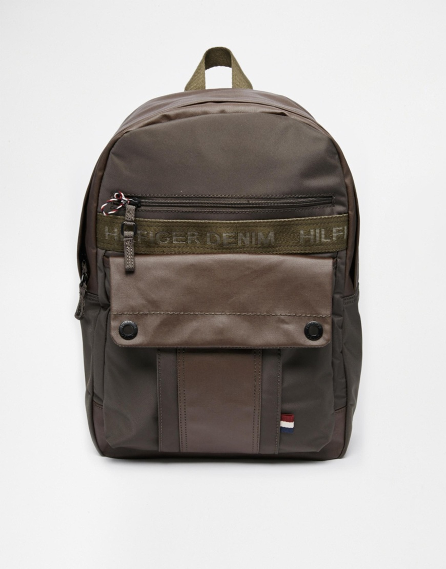 mens leather backpack tommy hilfiger