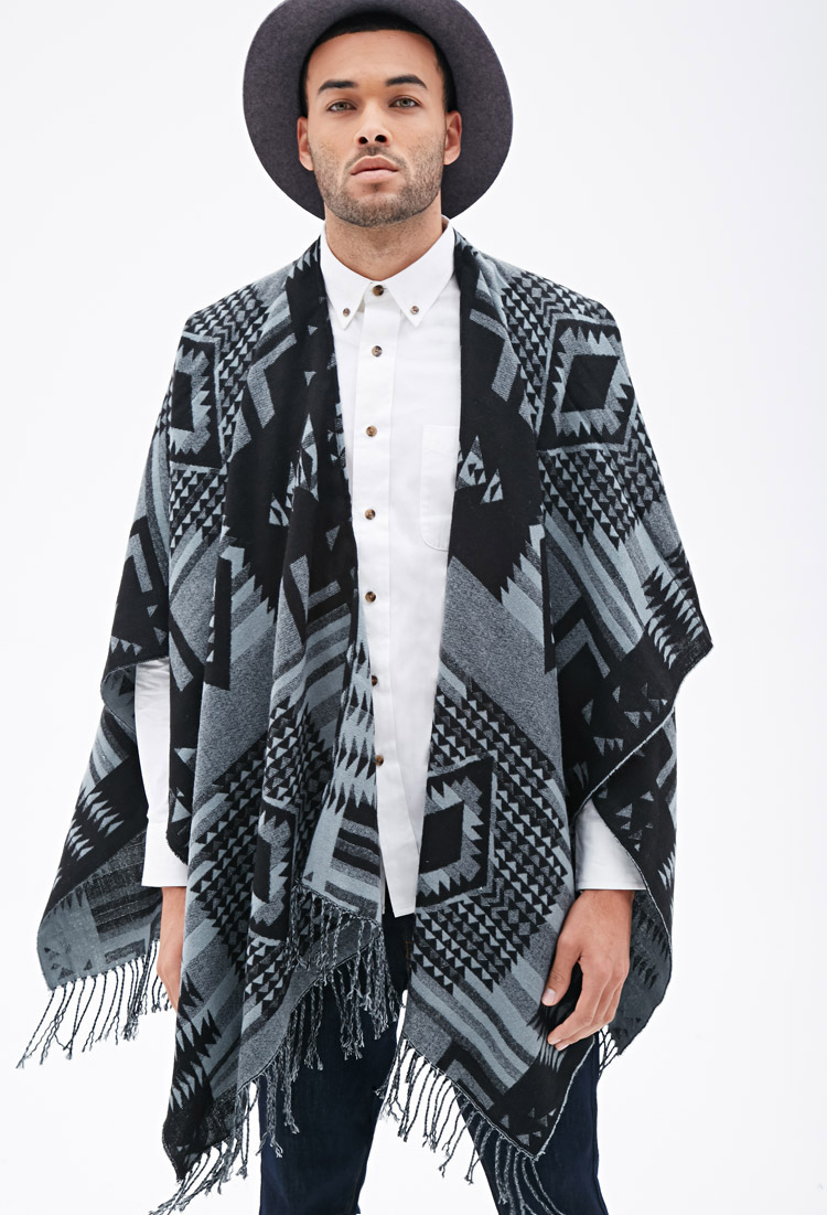 male poncho sweater