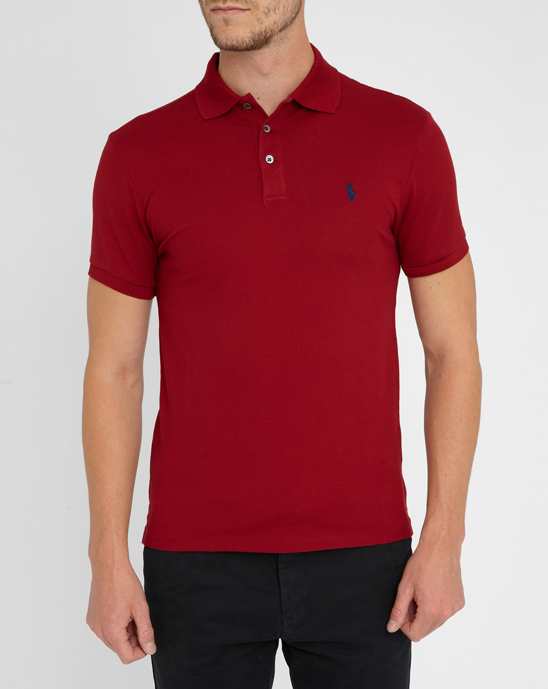 Polo ralph lauren Red Stretch Polo Shirt in Red for Men | Lyst