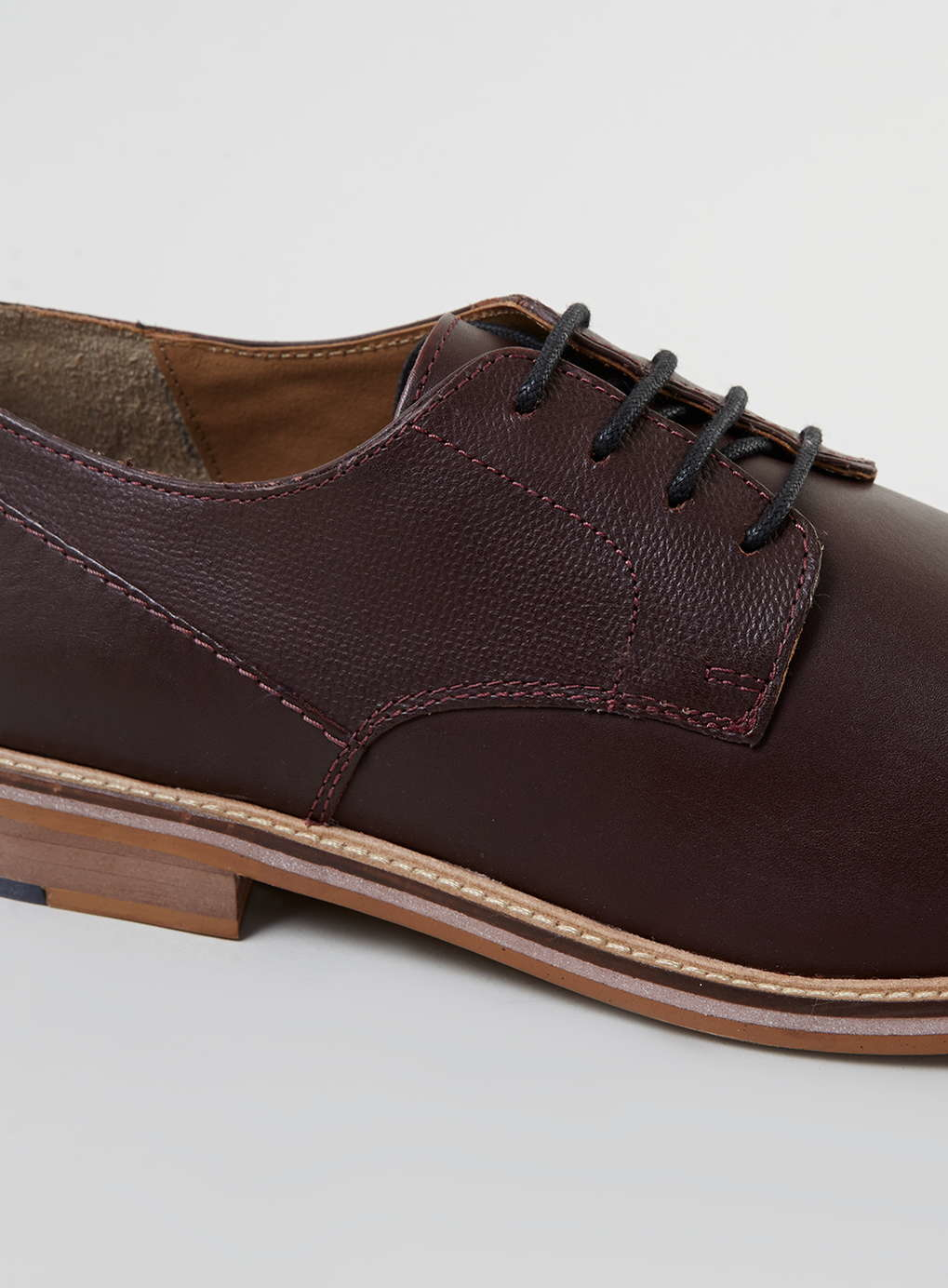 Ben Sherman Burgundy Leather Derby Shoes in Red for Men Lyst