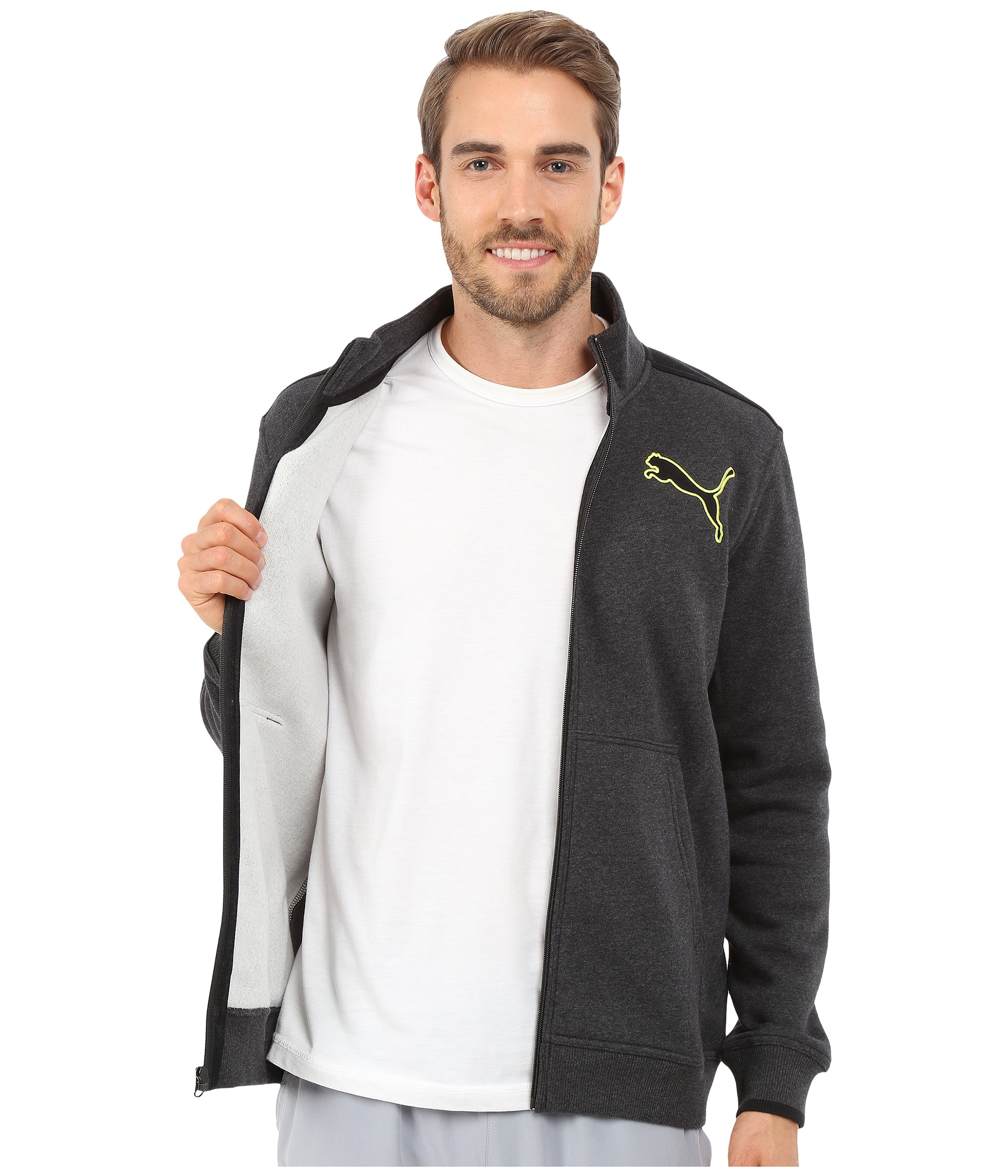 Lyst - Puma Fleece Track Jacket in Gray for Men