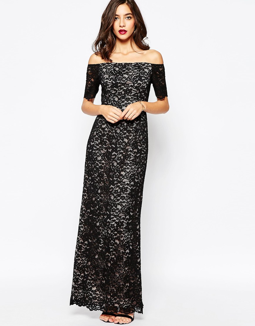 warehouse black maxi dress
