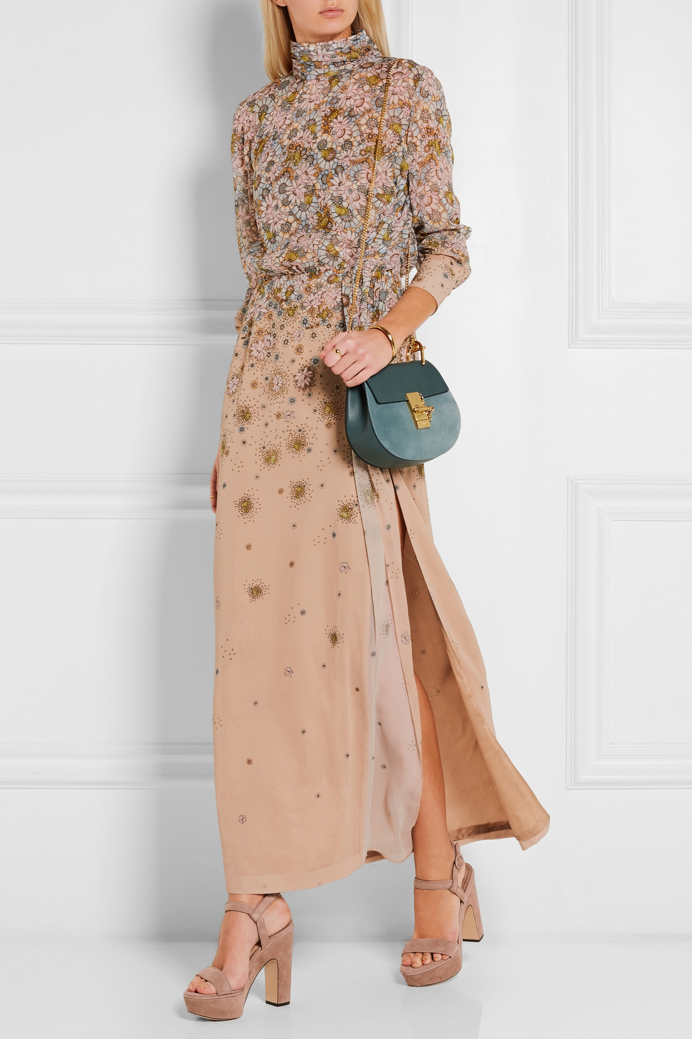 Chlo Chlo Drew Mini Leather And Suede Shoulder Bag in Blue ...  