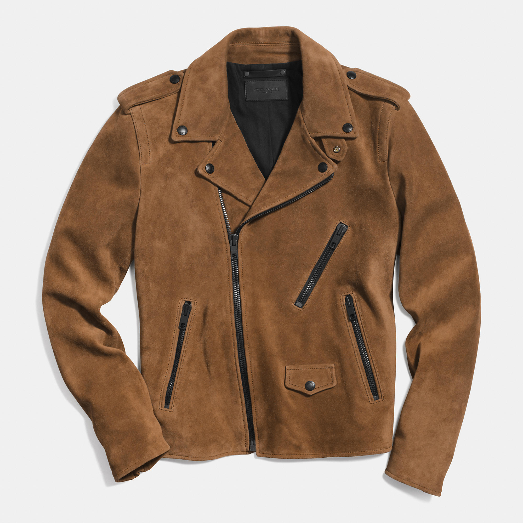 COACH Suede Motorcycle Jacket in Brown for Men | Lyst