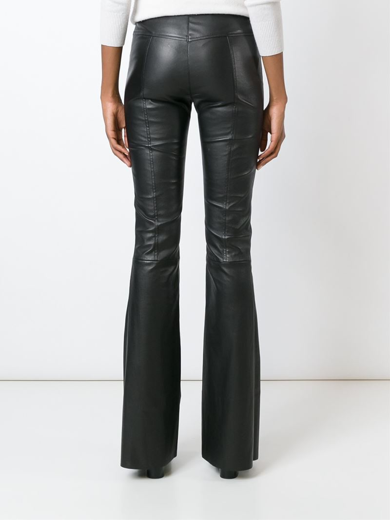 DROMe Bootcut Leather Pants in Black - Lyst