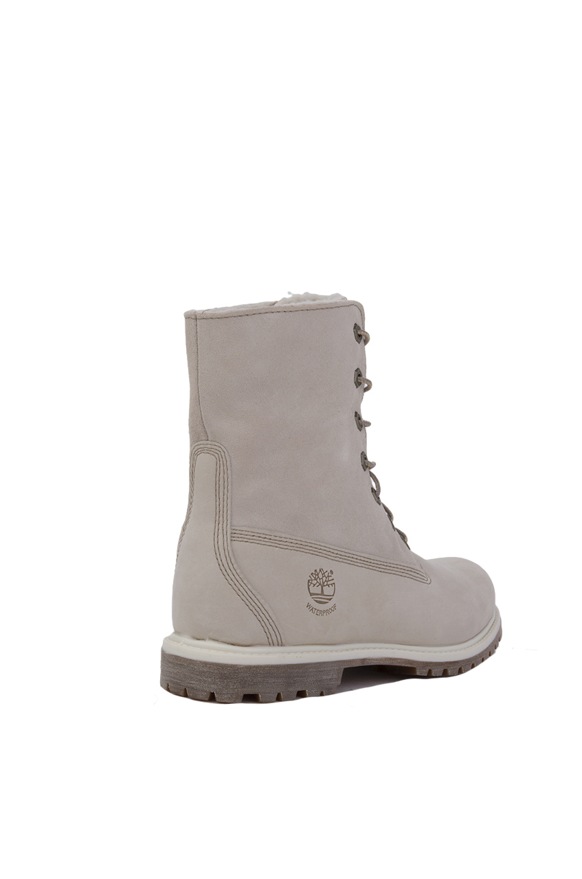 Timberland Women's Authentics Teddy Fleece Fold Down Boots in White - Lyst