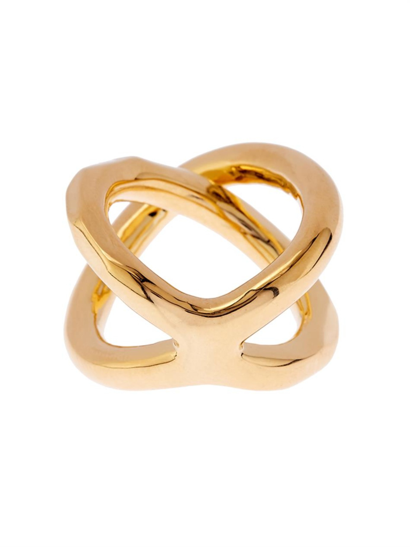Robert Lee Morris Twist Gold-Plated Ring in Metallic - Lyst