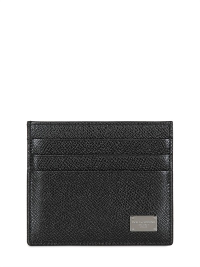 Lyst - Dolce & Gabbana Dauphine Leather Credit Card Holder in Black for Men