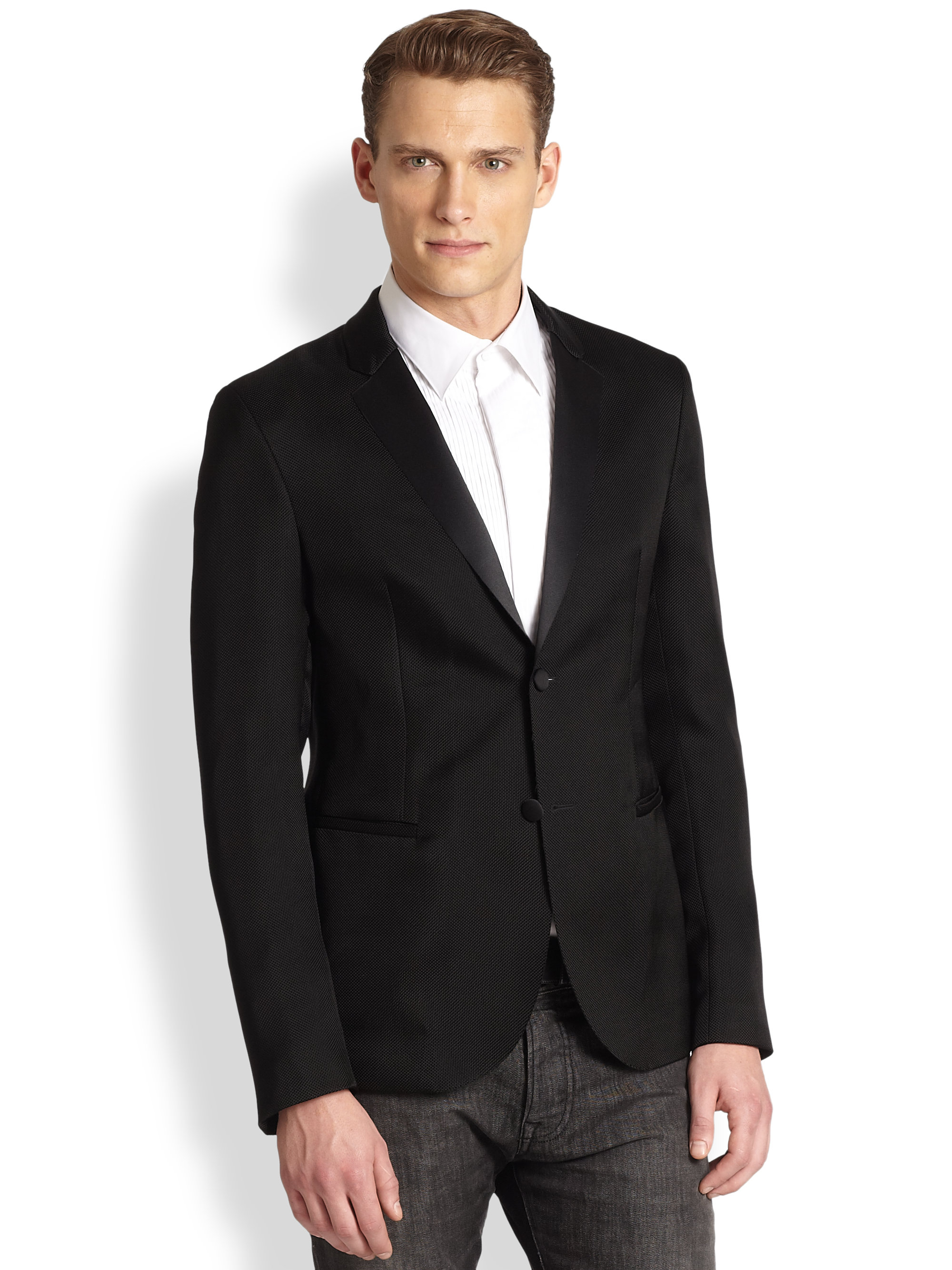 Emporio armani Tuxedo Jacket in Black for Men | Lyst