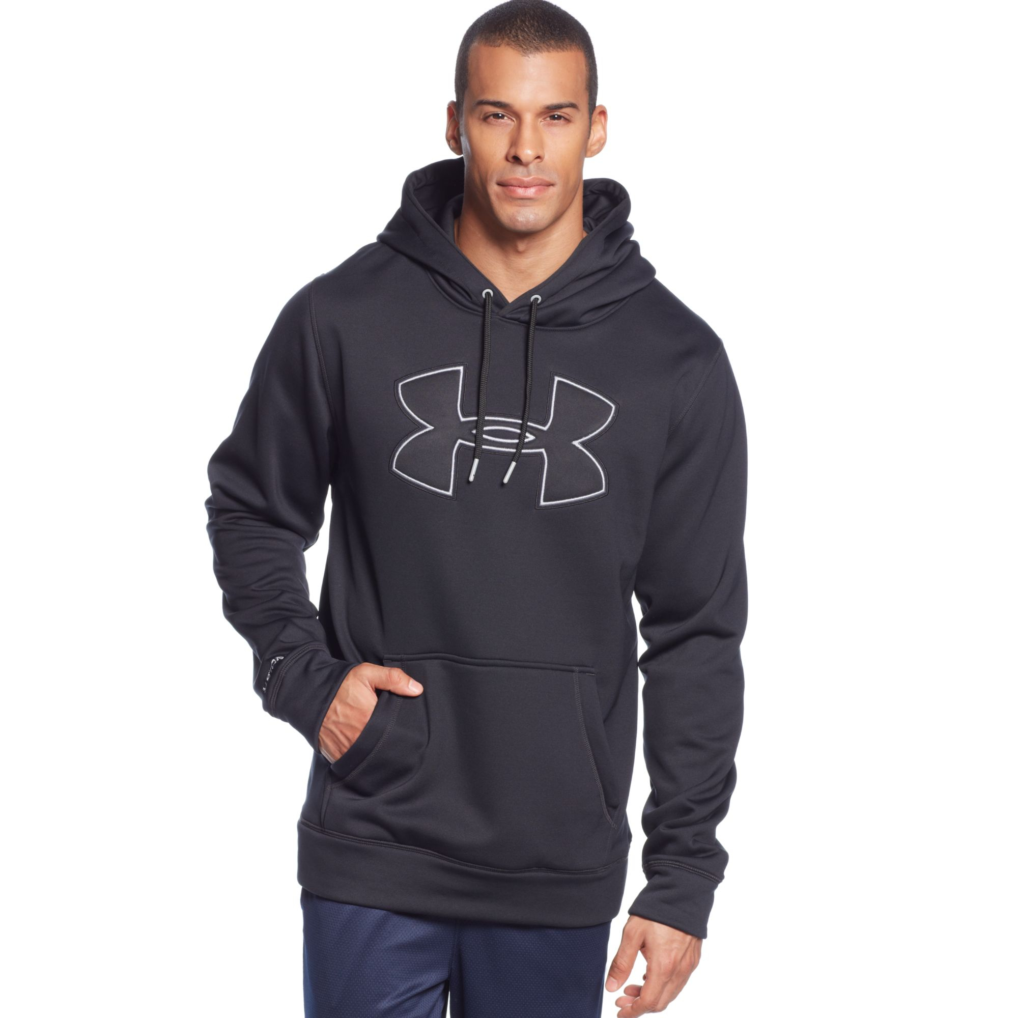 Under armour Fleece Storm Big Logo Performance Hoodie in Gray for Men ...