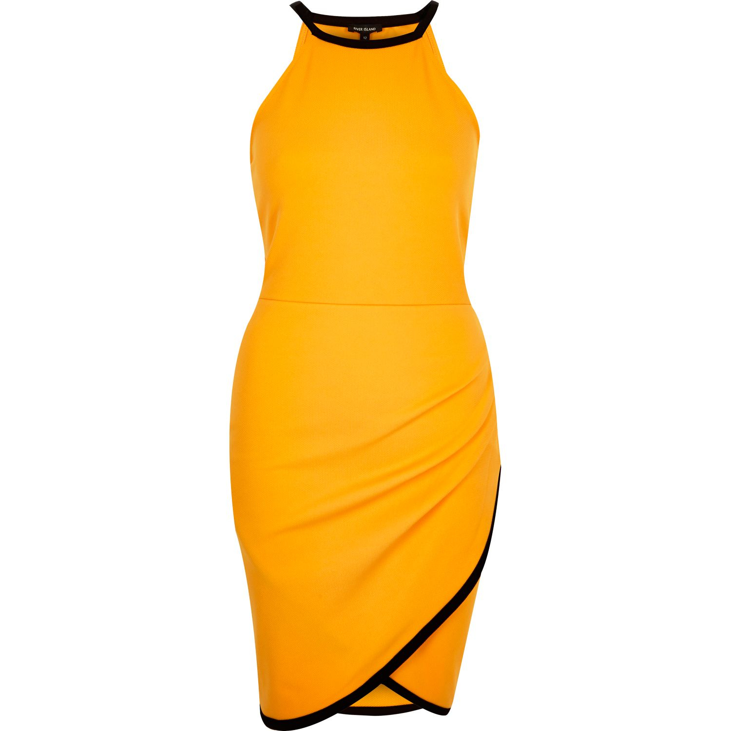 River Island Colour Block Asymmetric Wrap Bodycon Dress Sizes 6 to 16
