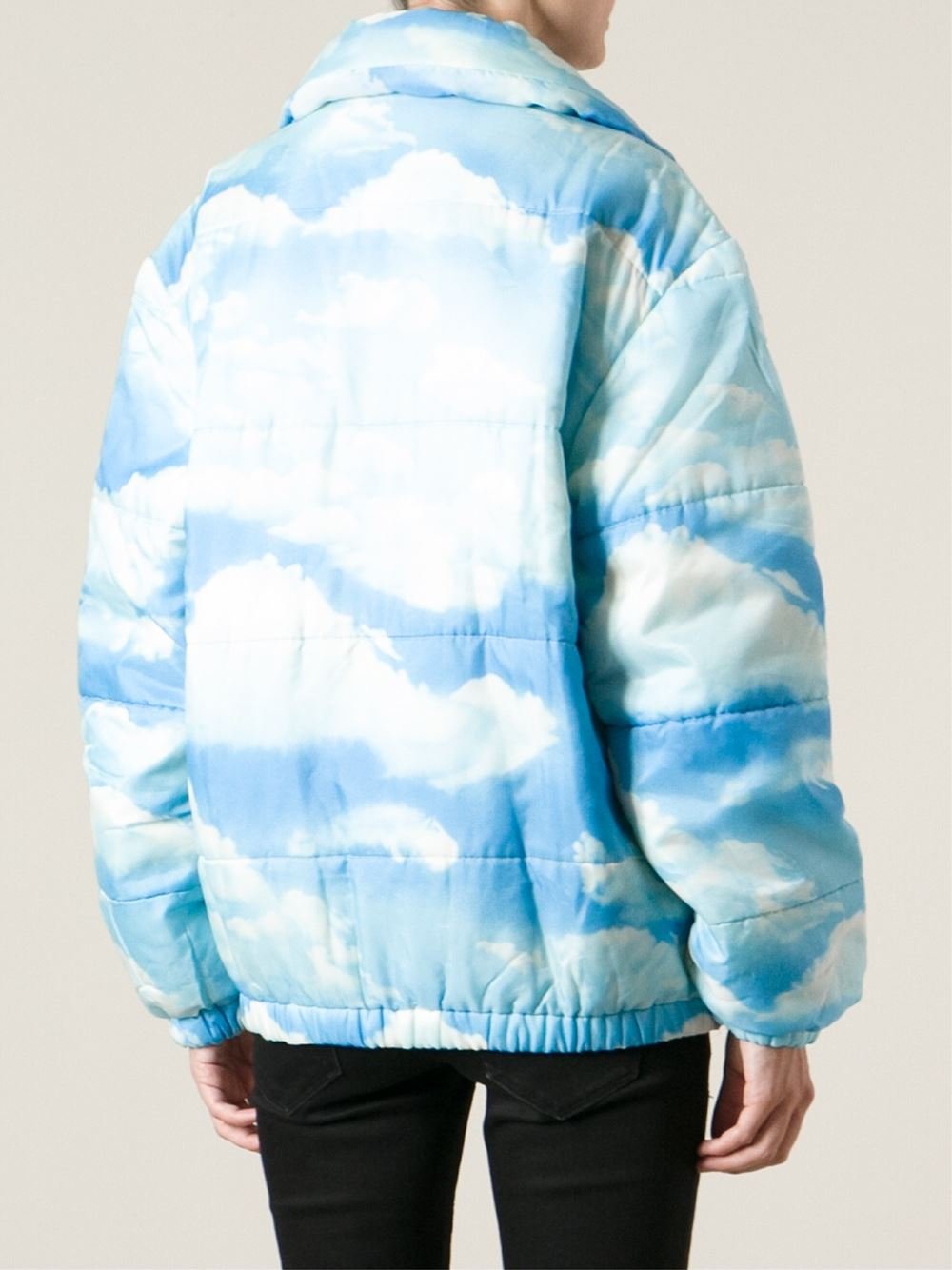 Moschino Cloud Print Padded Jacket in Blue | Lyst