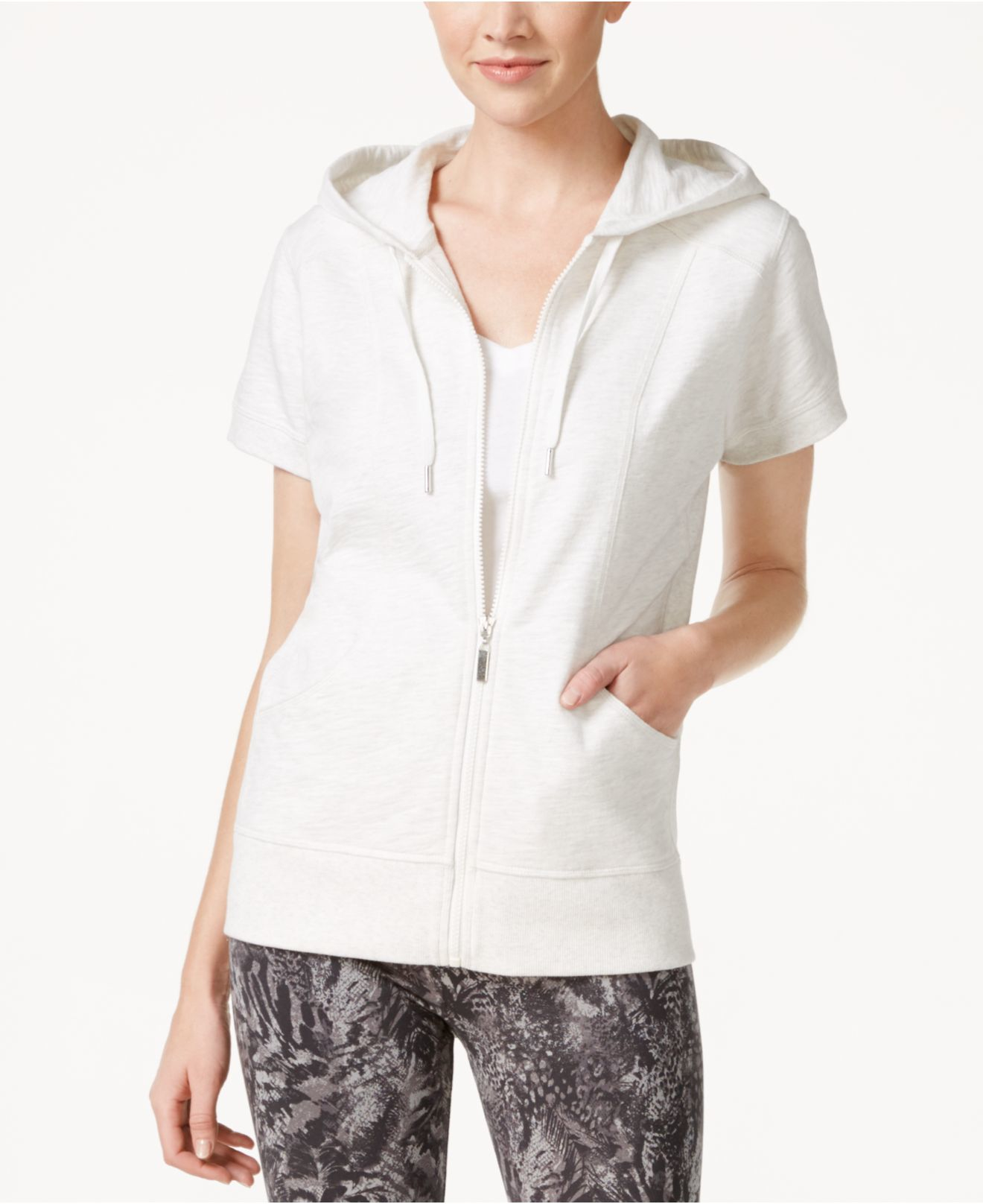 Download Style & co. Short-sleeve Zip-front Hoodie, Only At Macy's ...