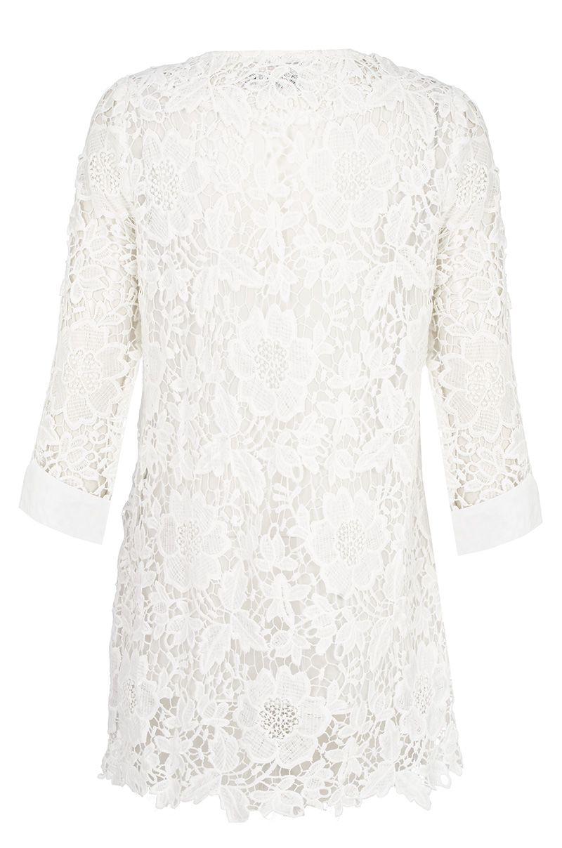 Quiz White Lace 3/4 Sleeve Jacket in White for Men | Lyst