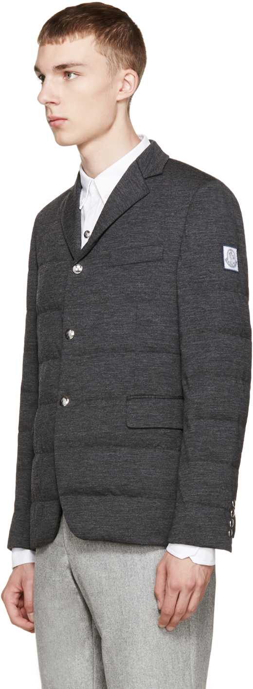Moncler Gamme Bleu Grey Quilted Down Blazer in Gray for Men - Lyst