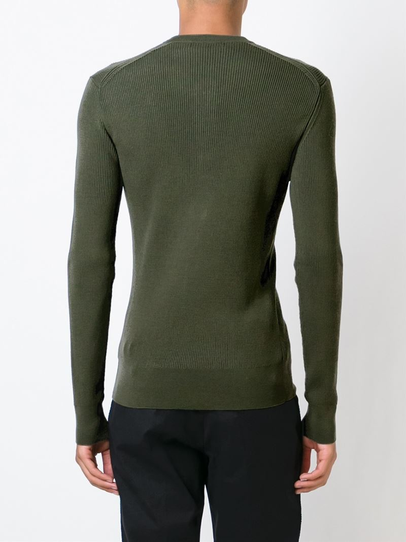 Dolce & Gabbana Ribbed Henley Sweater in Grey (Gray) for Men Lyst