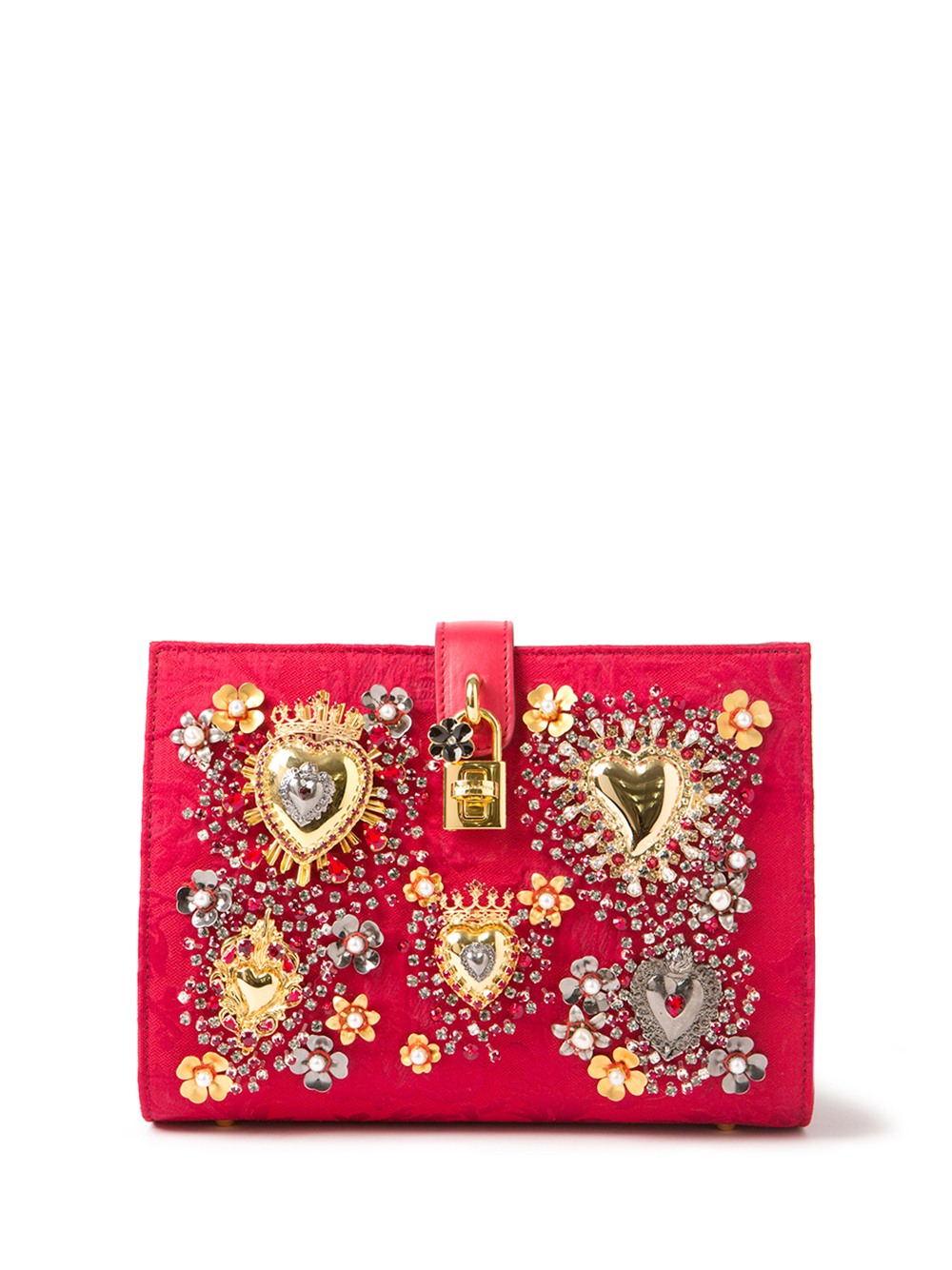 Lyst - Dolce & gabbana Embellished Clutch in Red