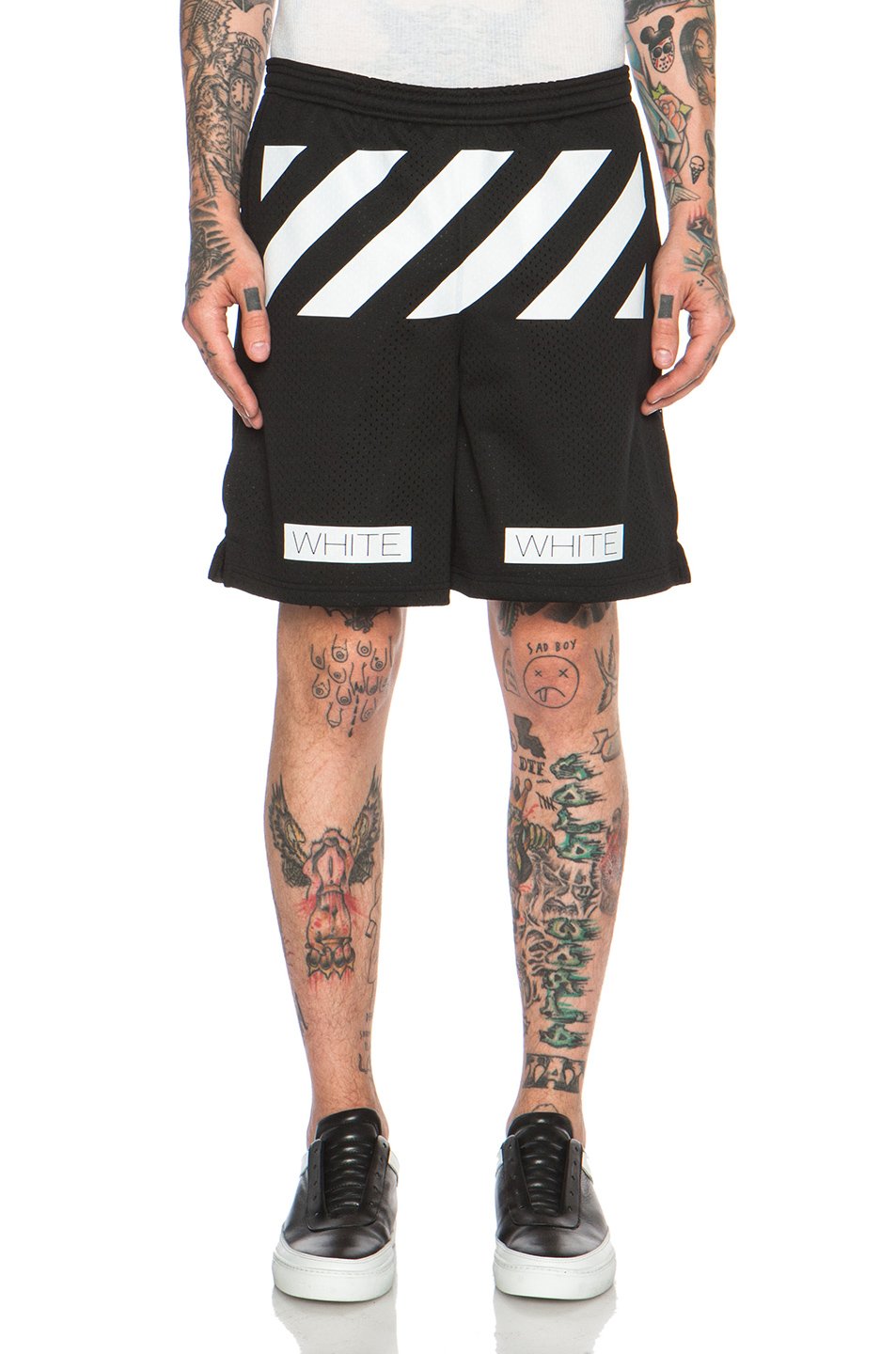 Off-White c/o Virgil Abloh Men'S Striped Shorts in Black | Lyst
