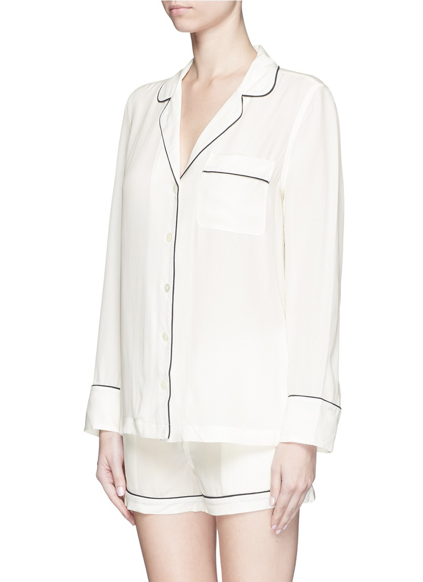 Equipment Lillian Silk Pajama Set in White Lyst