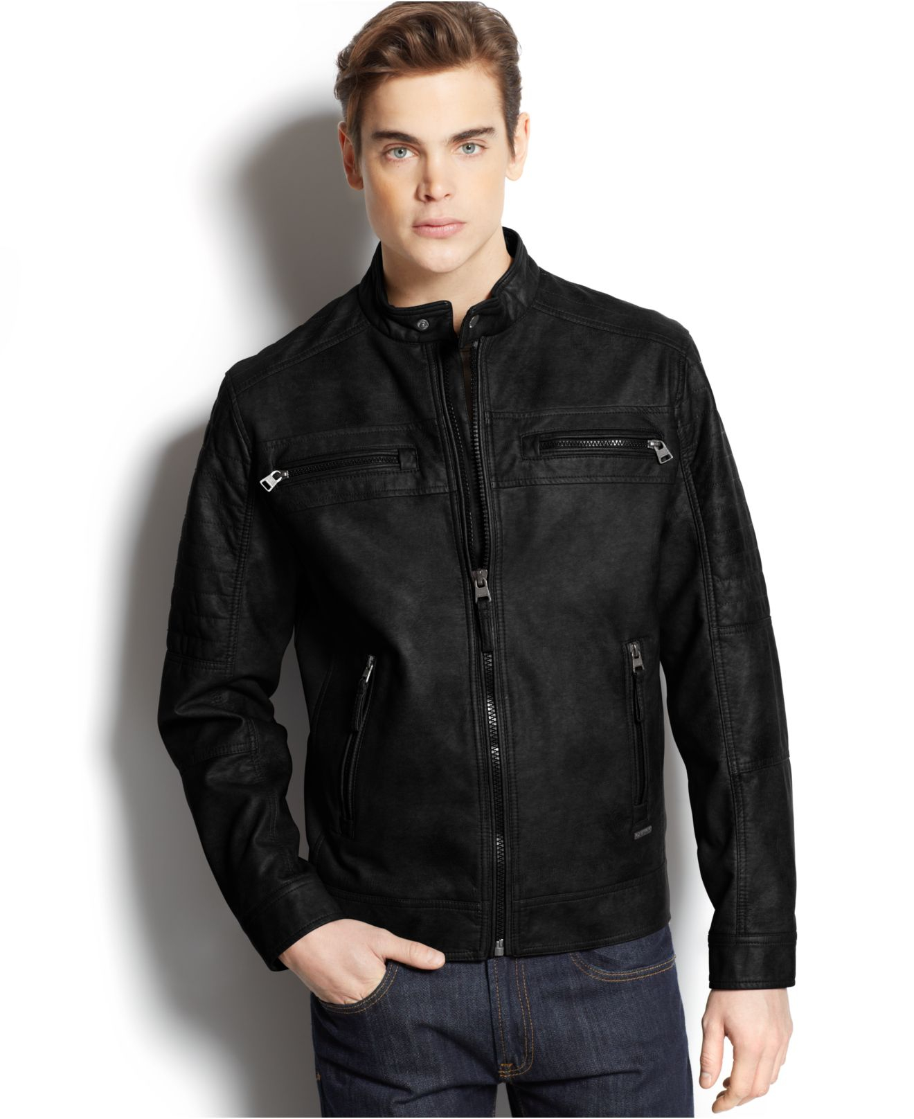 Calvin Klein Black Faux Leather Jacket