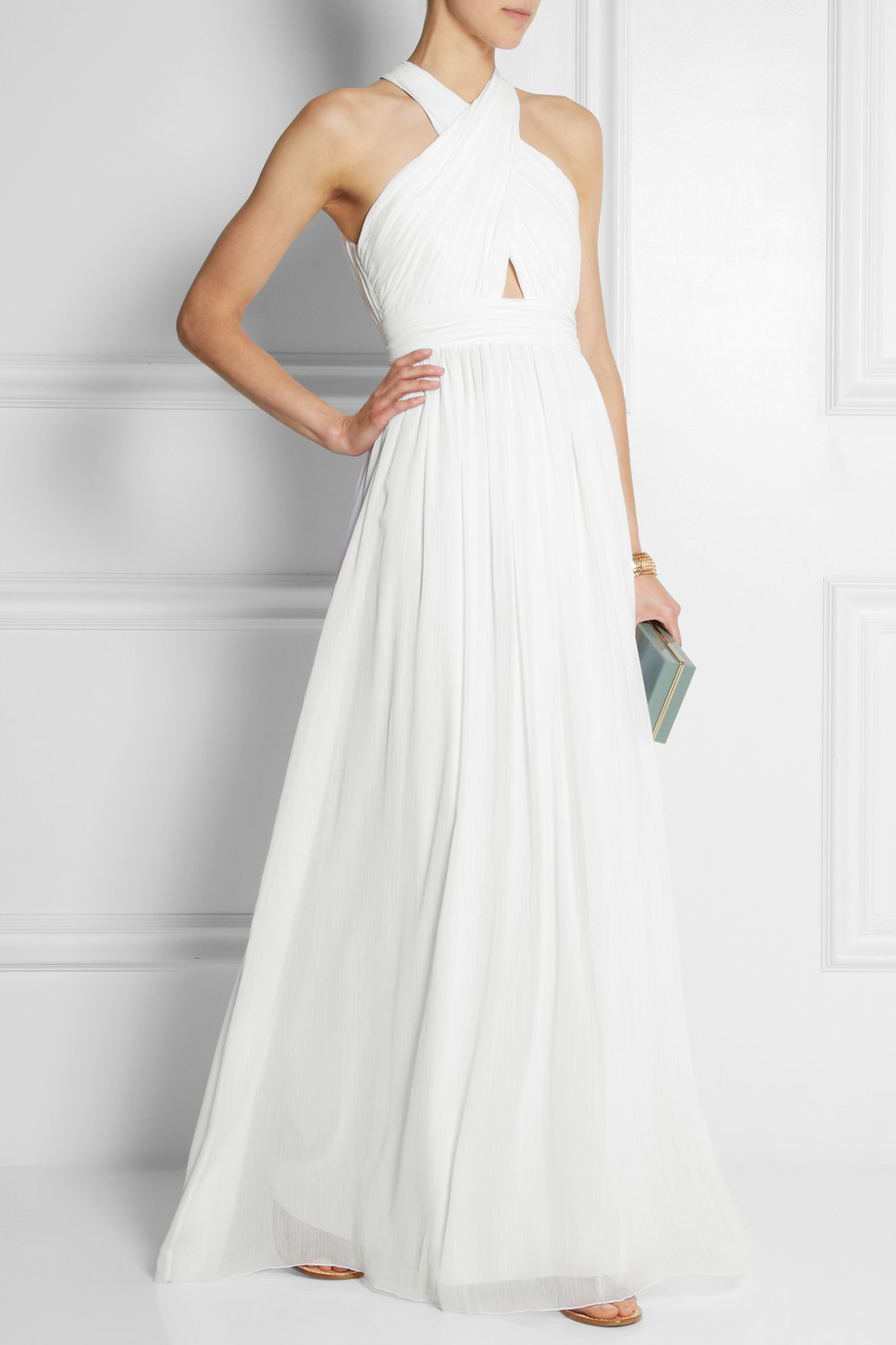 Lyst - Alice + Olivia Jaelyn Cutout Chiffon Maxi Dress in White