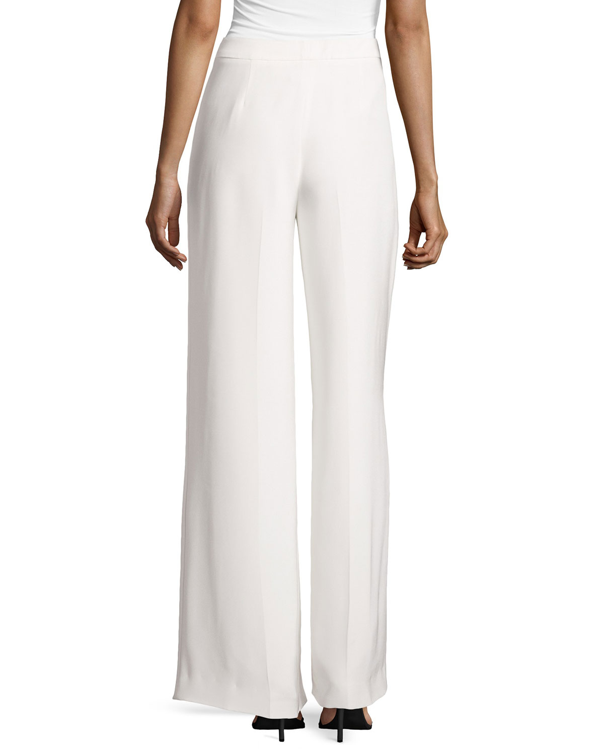 Lyst - Carolina Herrera 6-Ply Wide-Leg Crepe Pants in White