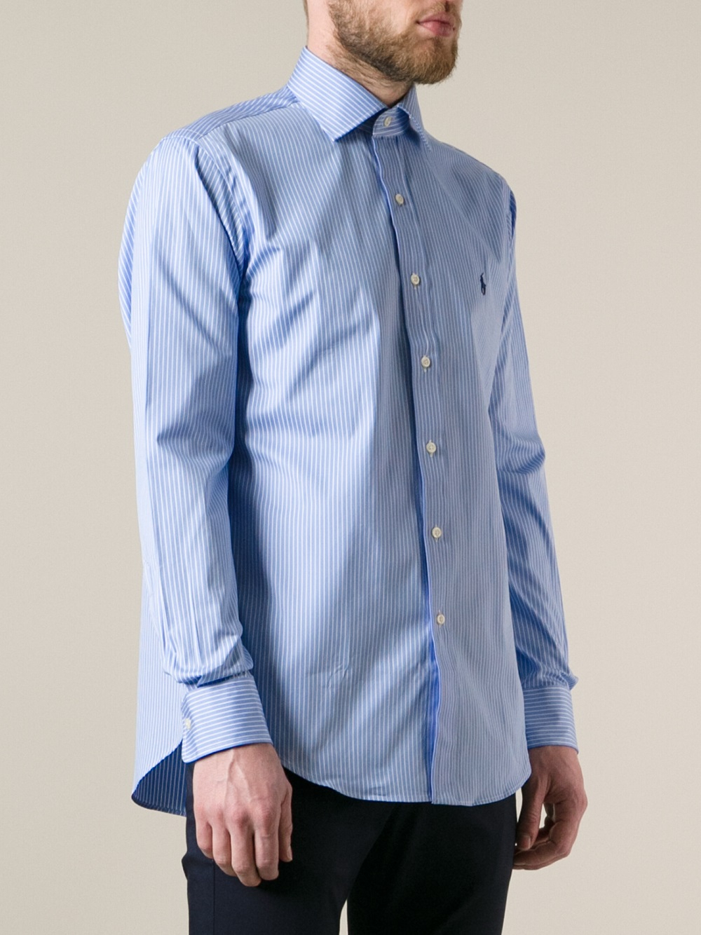 Lyst - Polo Ralph Lauren Striped Dress Shirt in Blue for Men