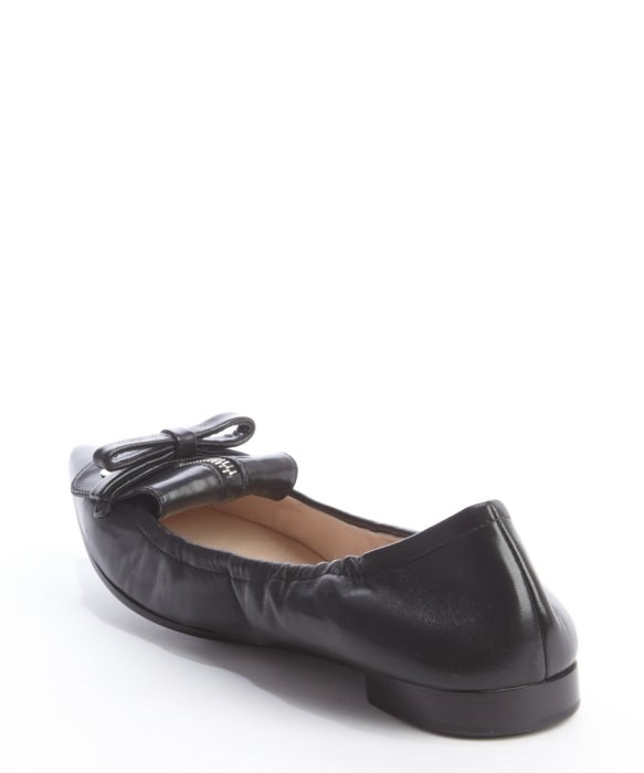 prada logo bow pointy toe flat