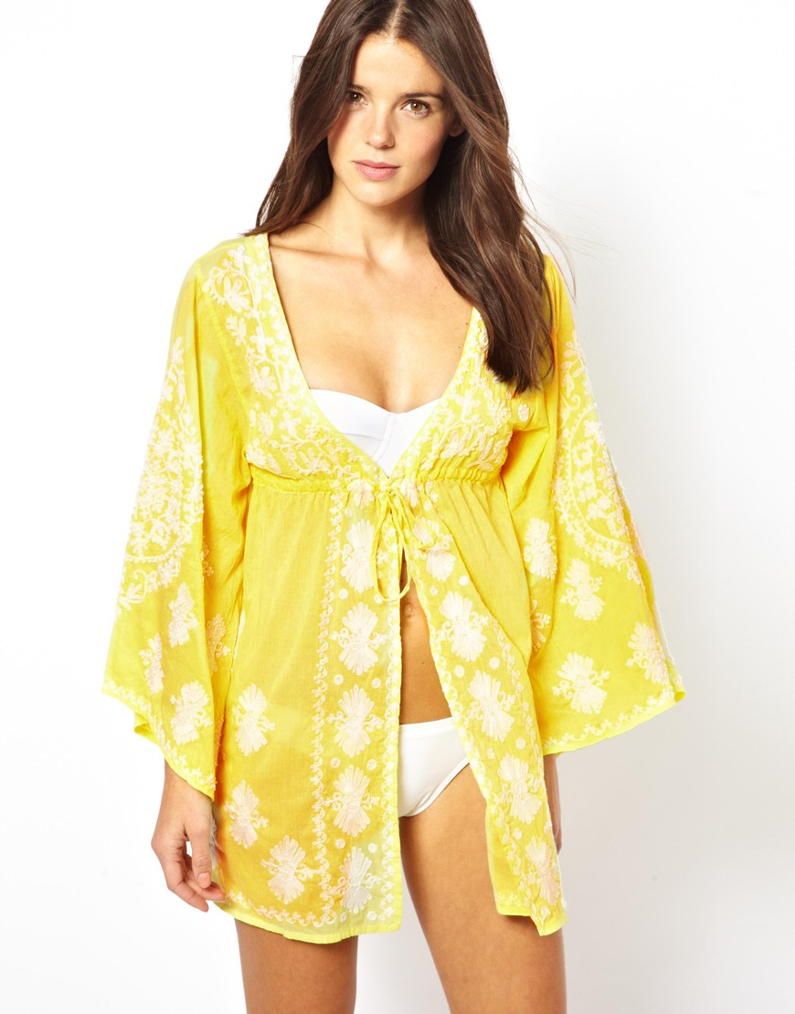 yellow lace cover up