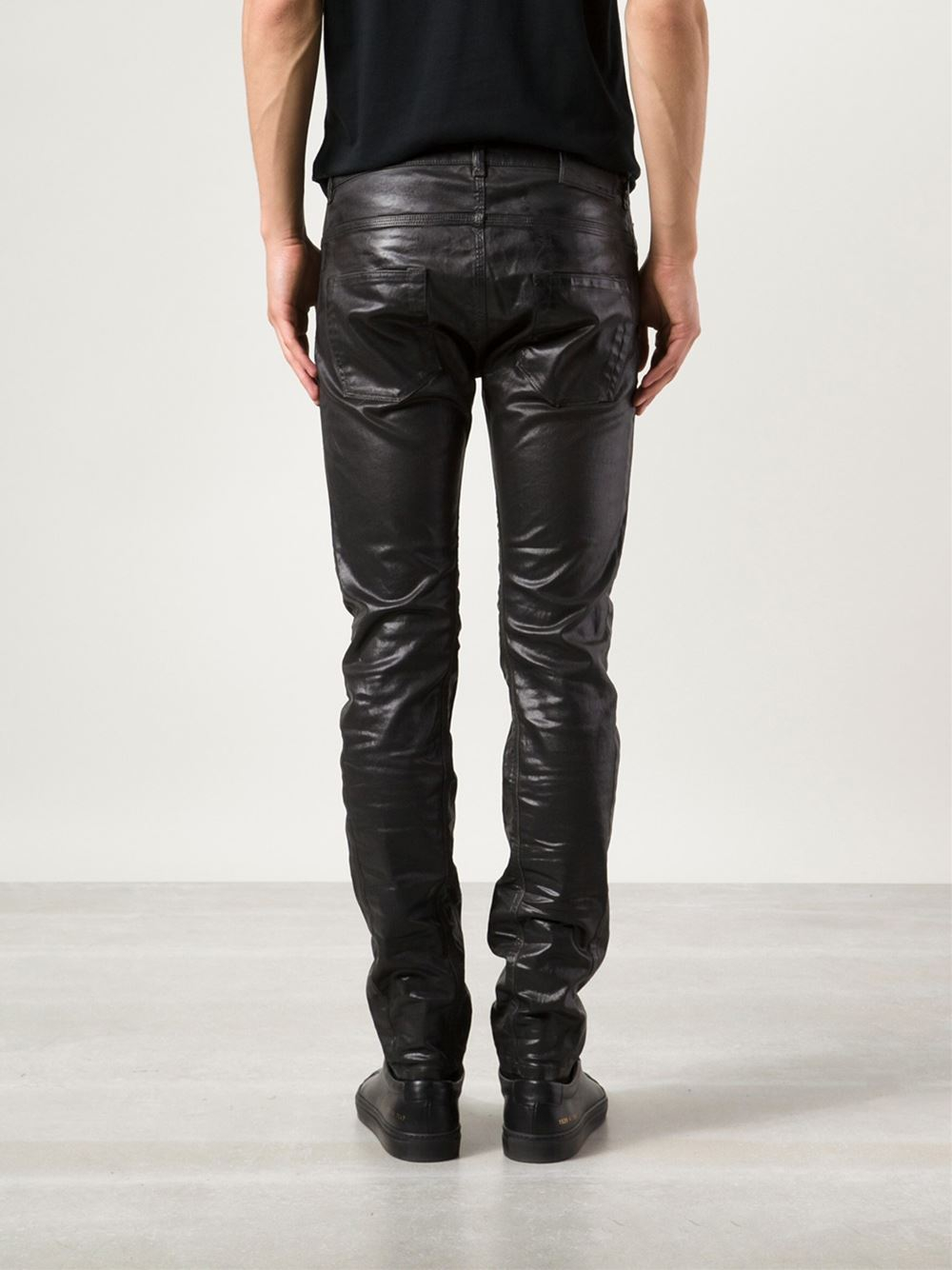 Diesel Black Gold Coated Skinny Jeans in Black for Men - Lyst