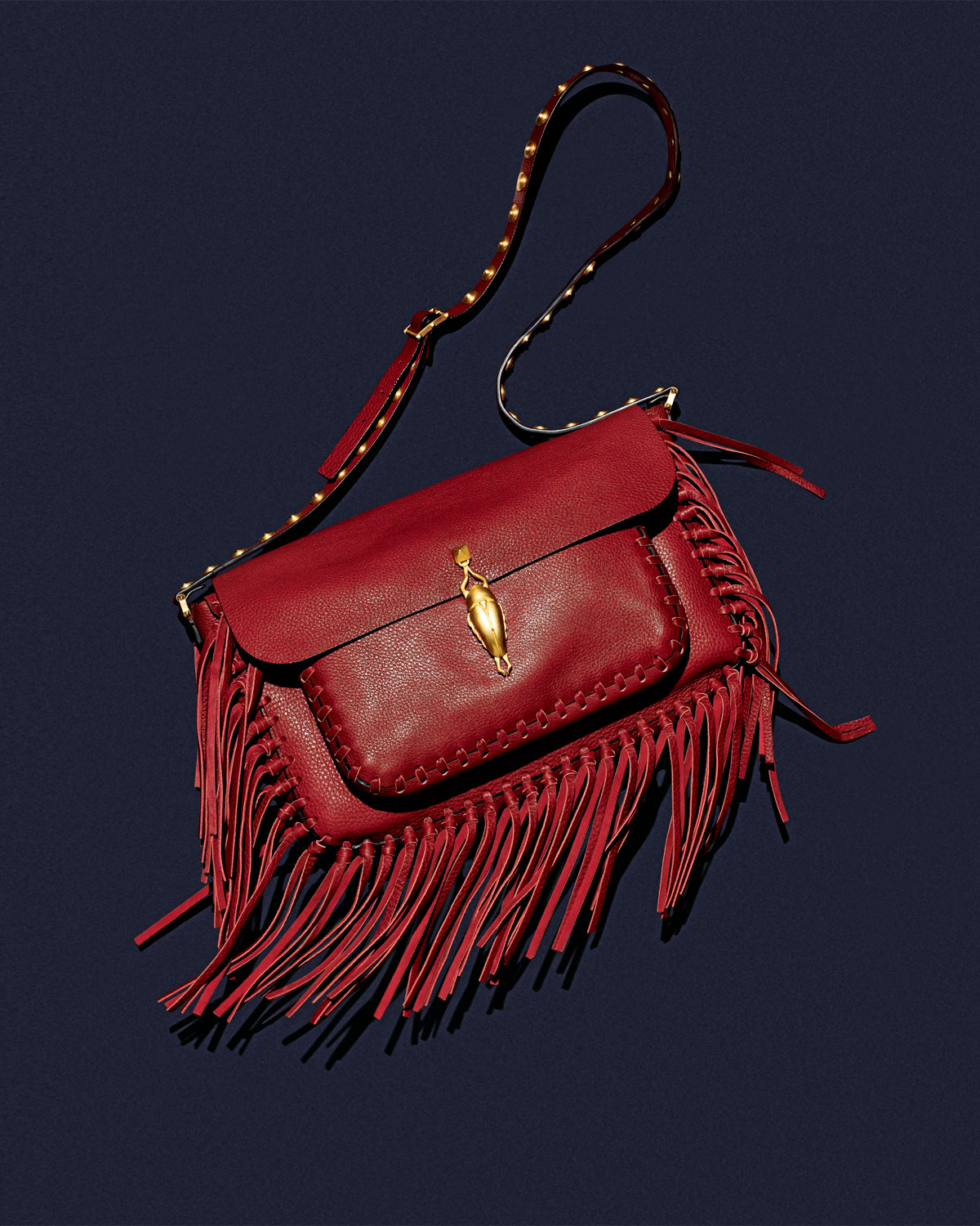 Lyst Valentino 'rockstud' Shoulder Bag in Red