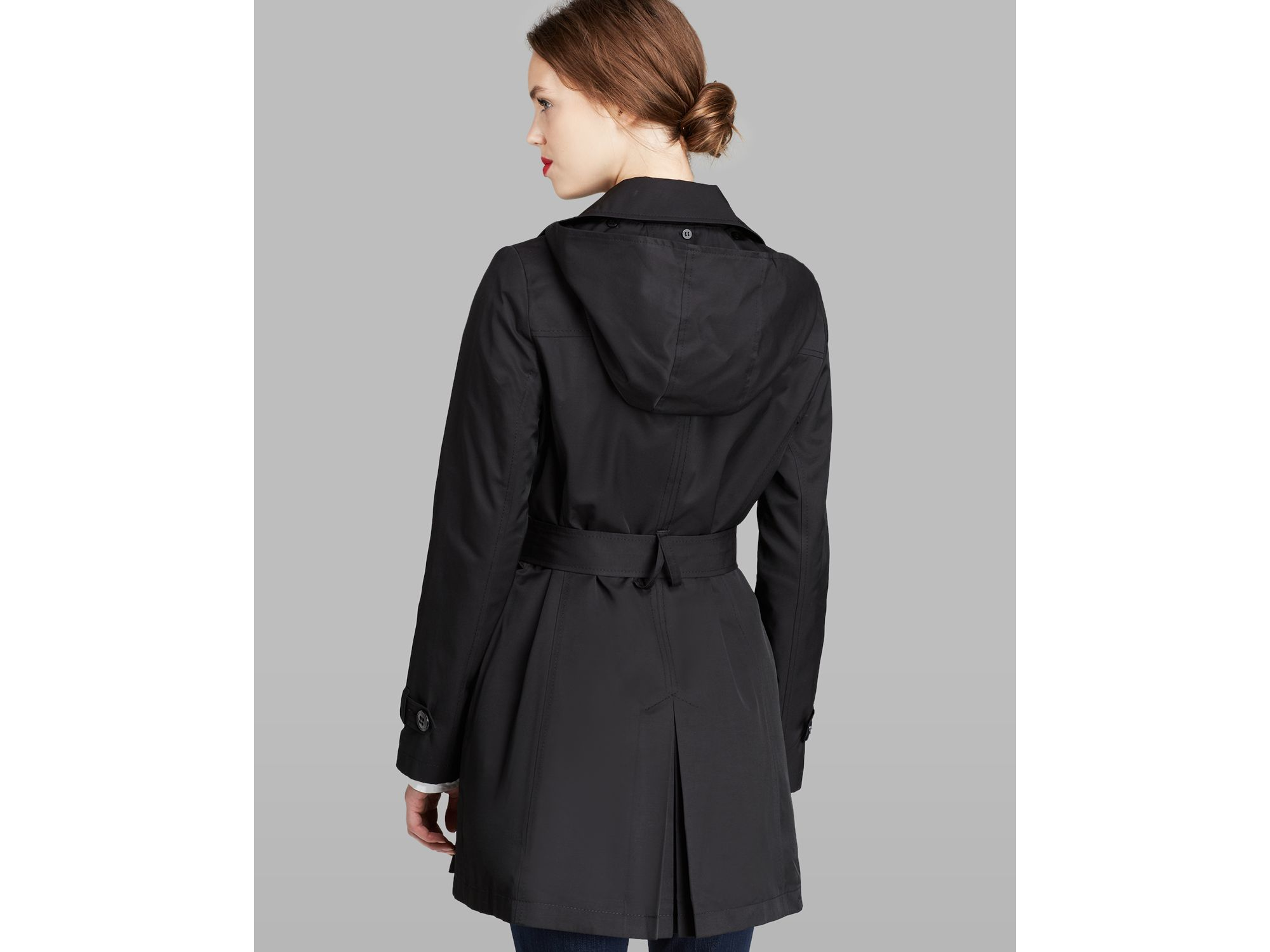 dkny hooded raincoat