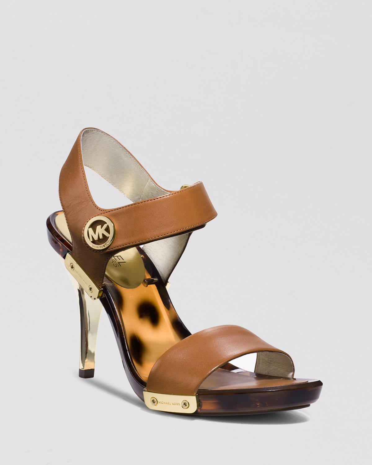 MICHAEL Michael Kors Open Toe Platform Sandals Lani High Heel in Brown |  Lyst