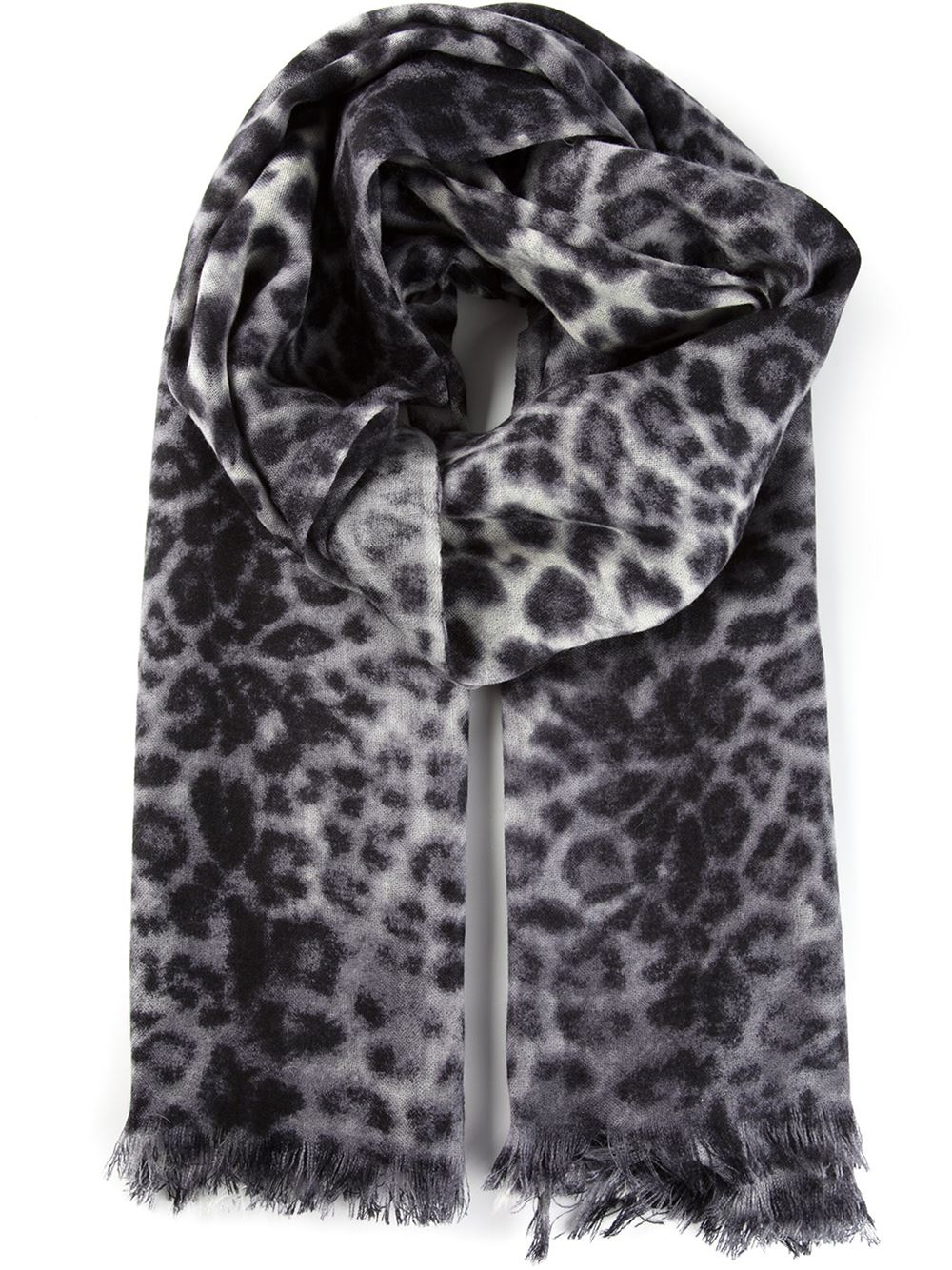 By Malene Birger 'Leollisho' Leopard Print Scarf in Grey (Gray) - Lyst