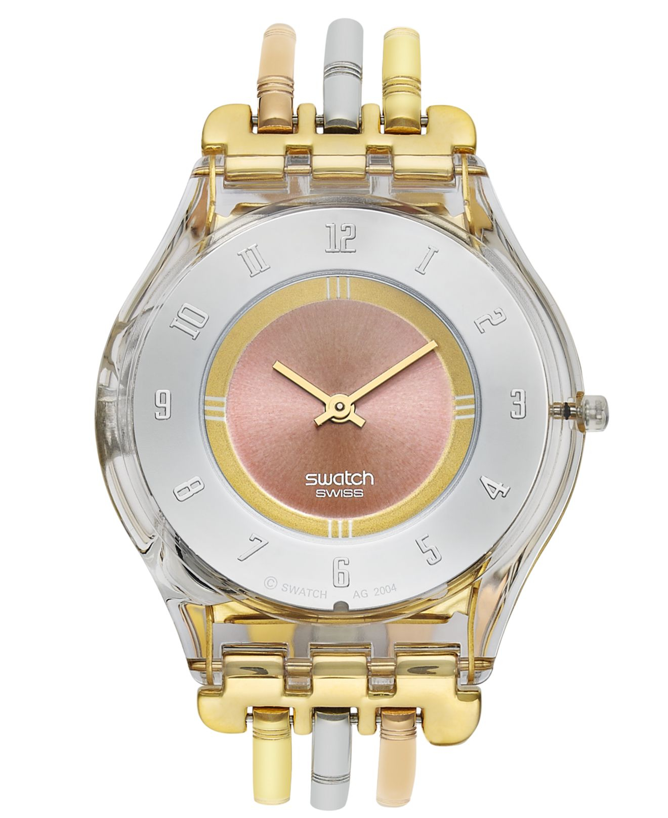 Swatch Women's Swiss Tri-gold Small Tri-tone Stainless Steel Three Bar  Bracelet 34mm Sfk240b in Metallic | Lyst