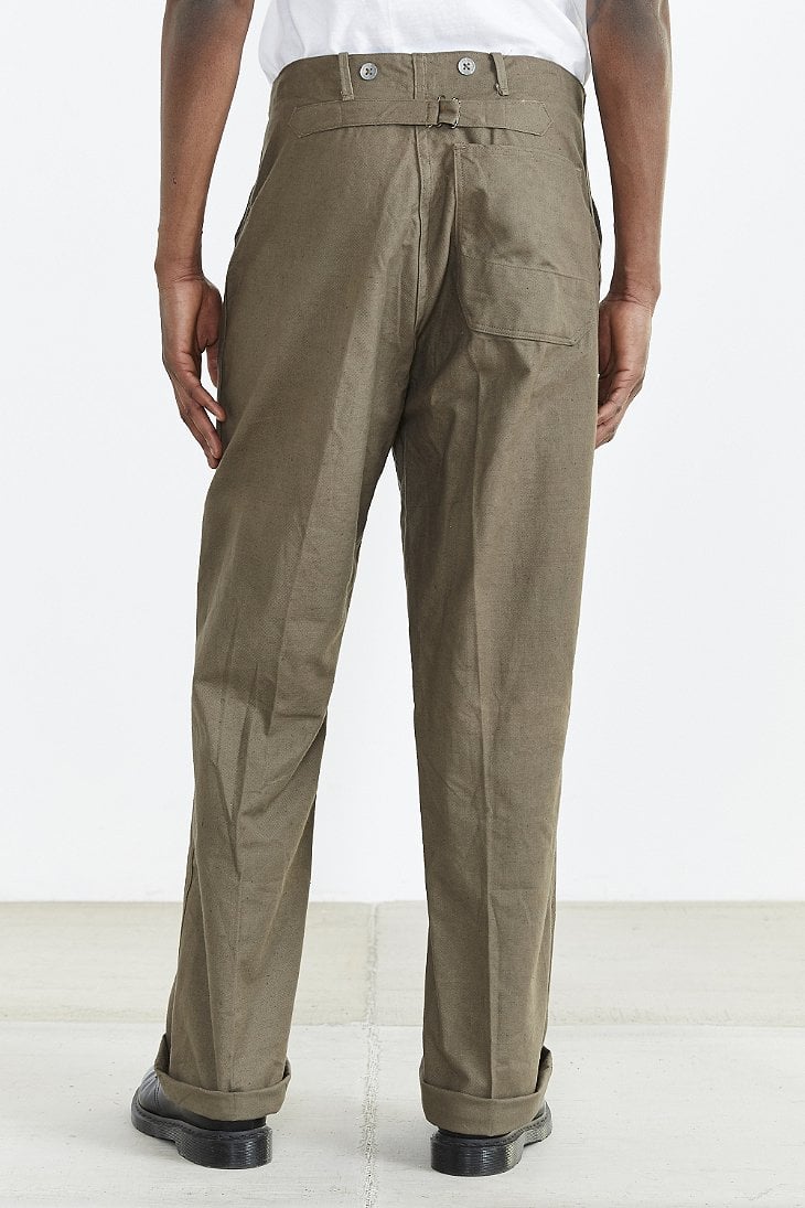 Urban Renewal Vintage Swedish Buckle Back Pant in Brown for Urban Renewal Vintage Swedish Buckle Back Pant in Brown for