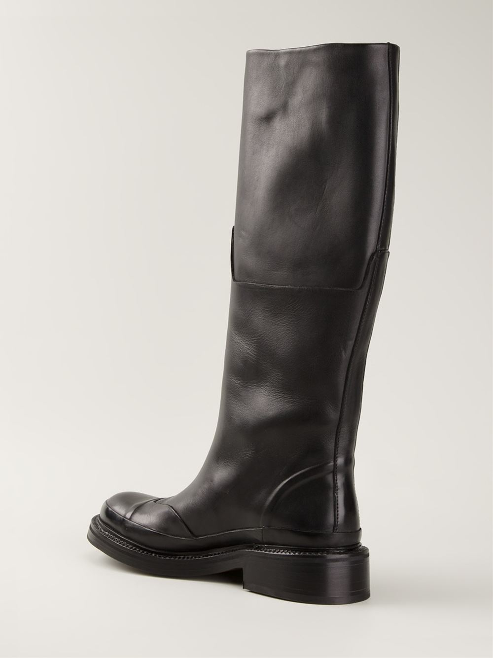 Agnona Chunky Knee High Boots in Black - Lyst