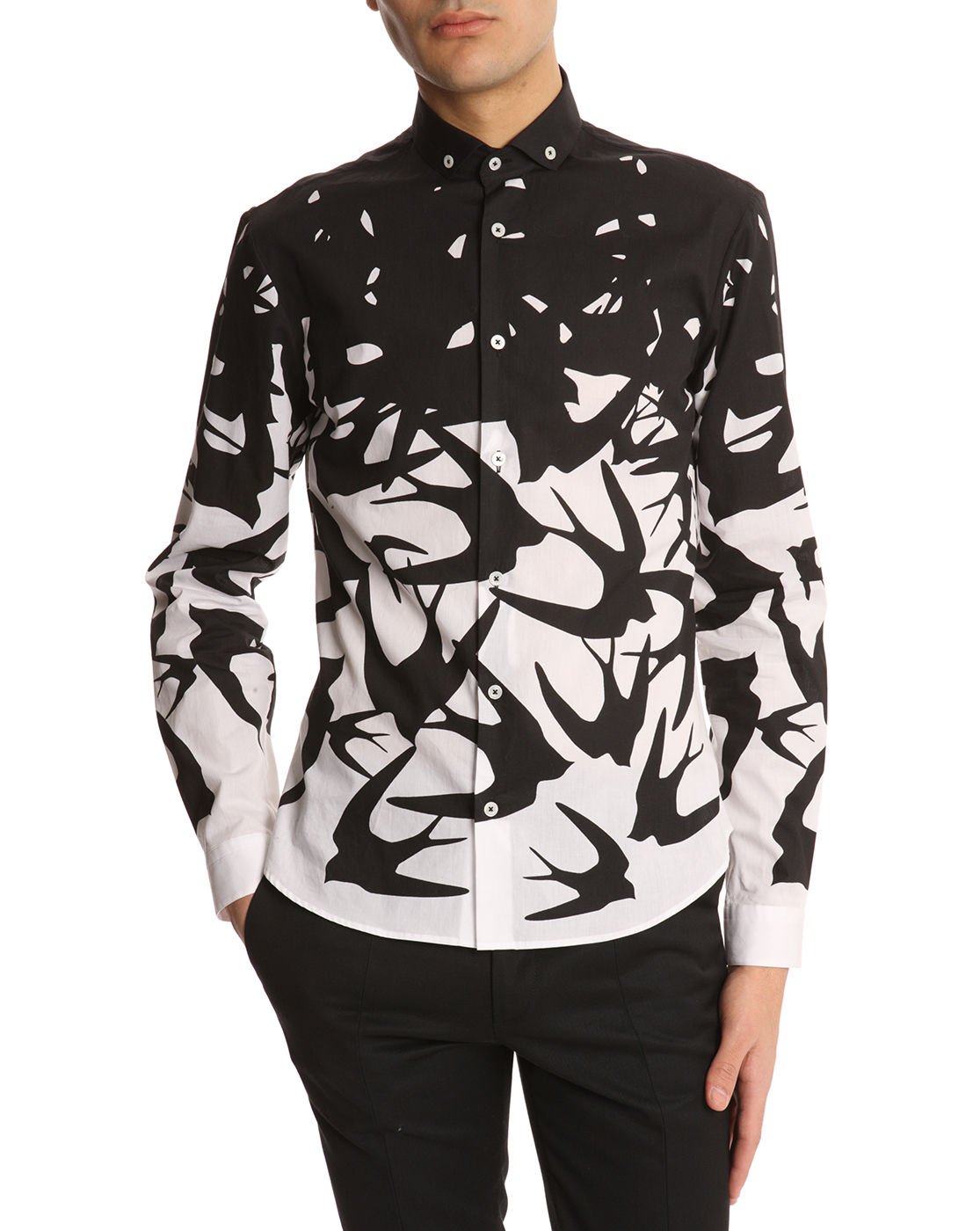 Mcq alexander mcqueen White Swallow Print Shirt in Black for Men (white) Lyst