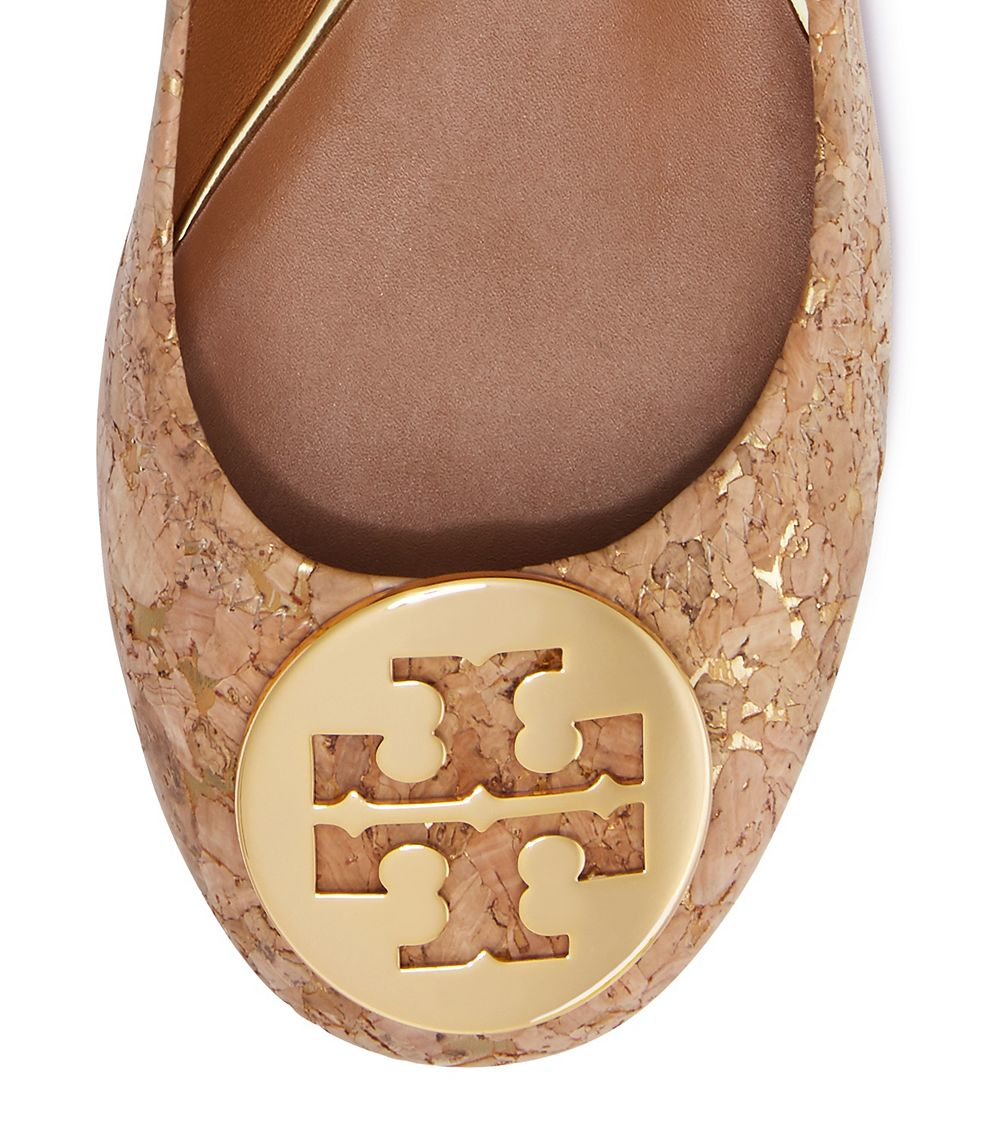 Tory Burch Reva Cork Ballet Flat in Natural | Lyst