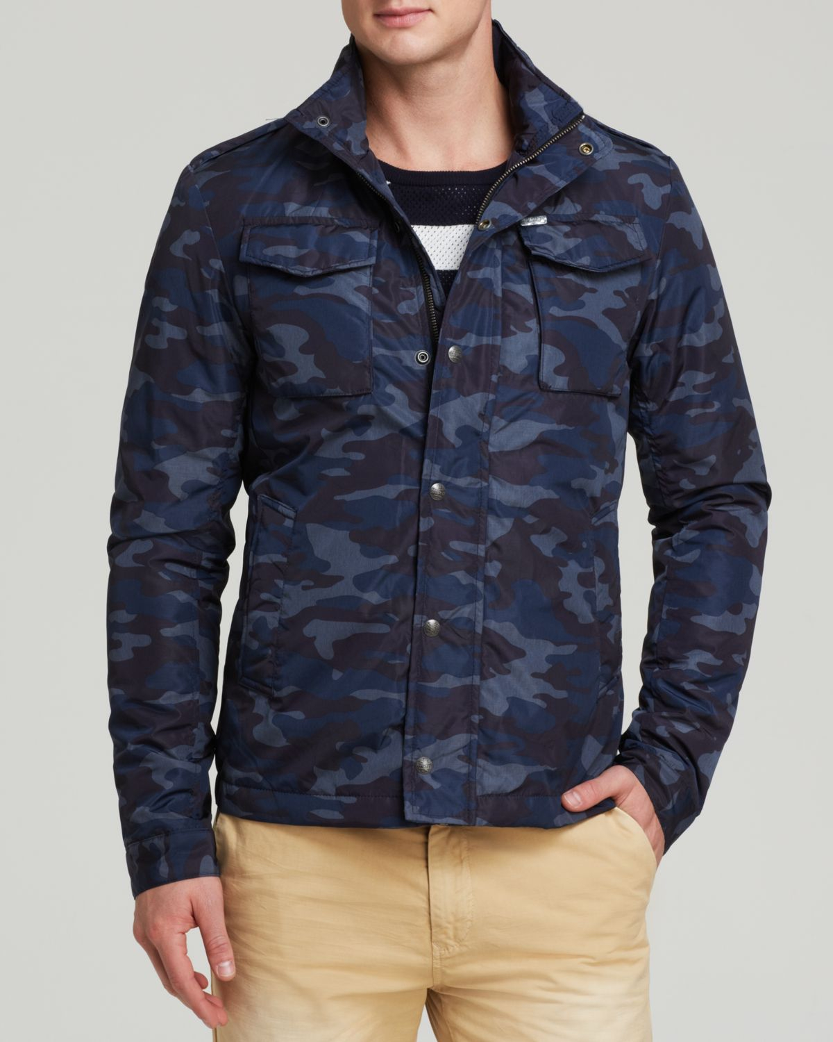 camo jacket blue