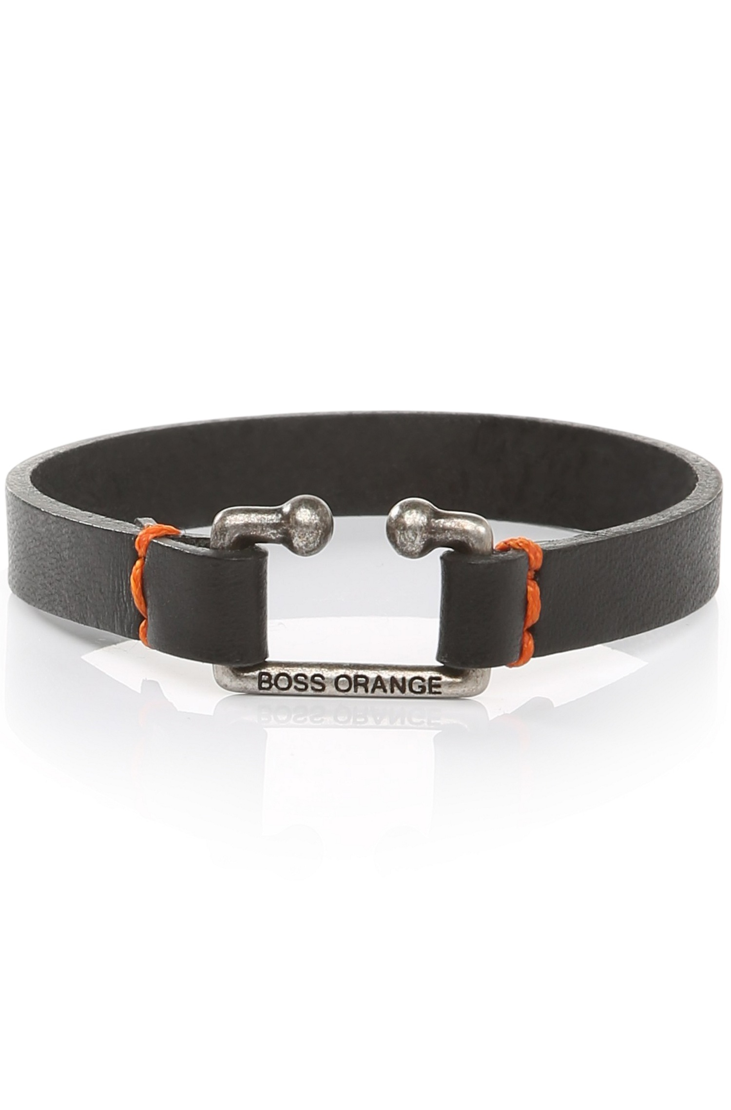 boss men's leather bracelet