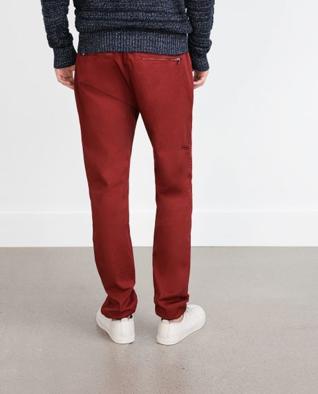 red jogger pants
