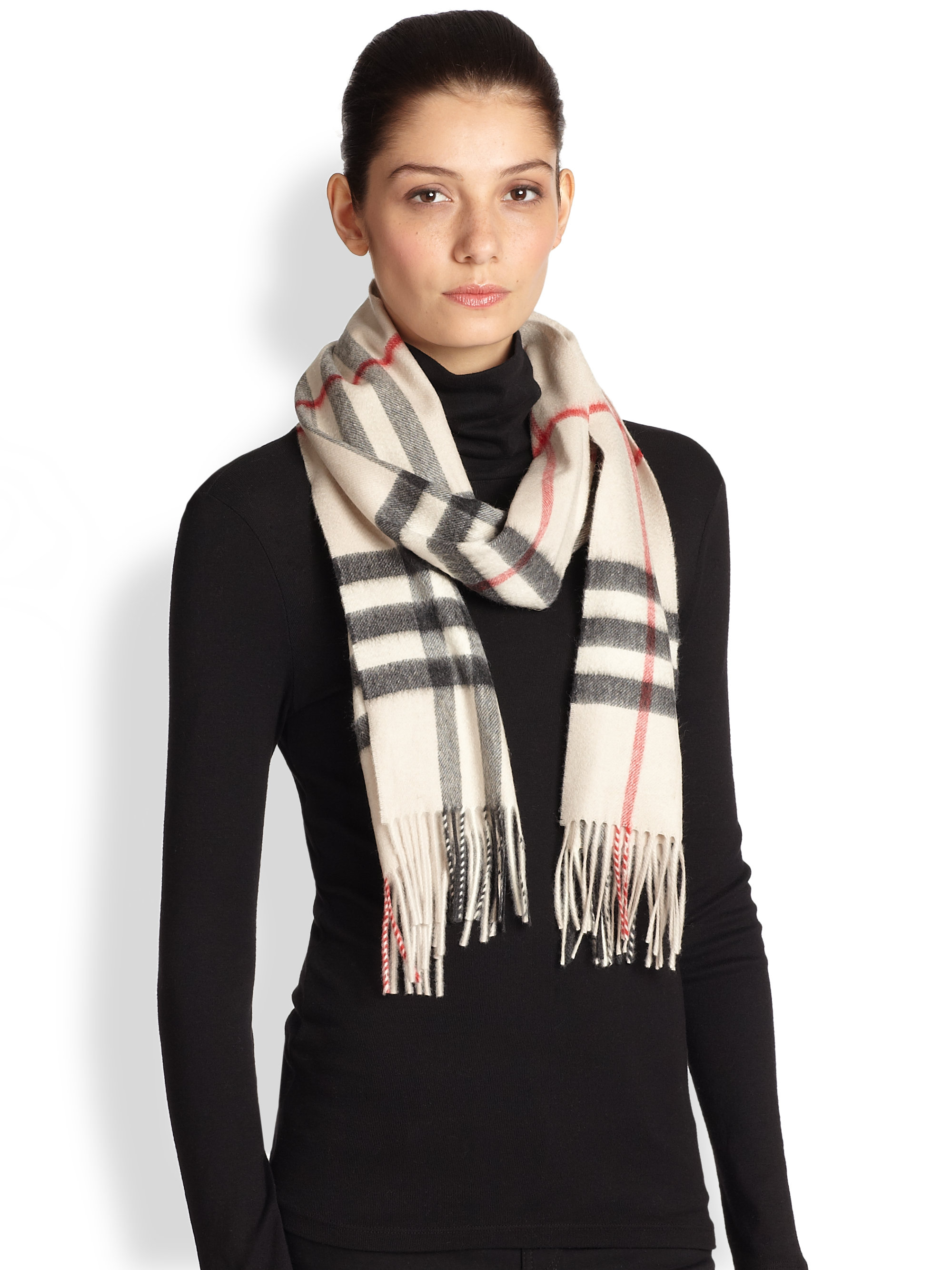 burberry giant check cashmere scarf