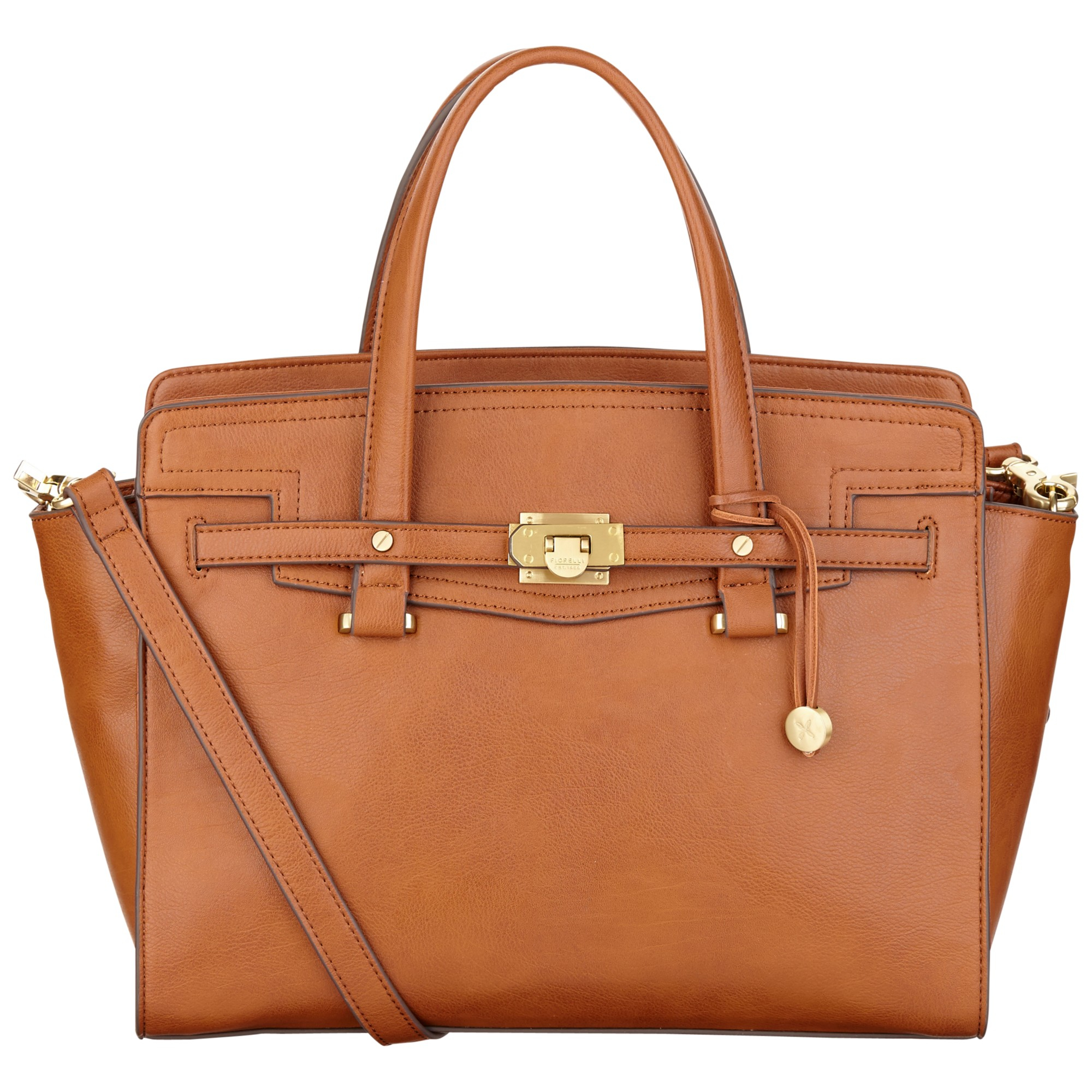 Luella Brown Leather Satchel with Lock main image 1