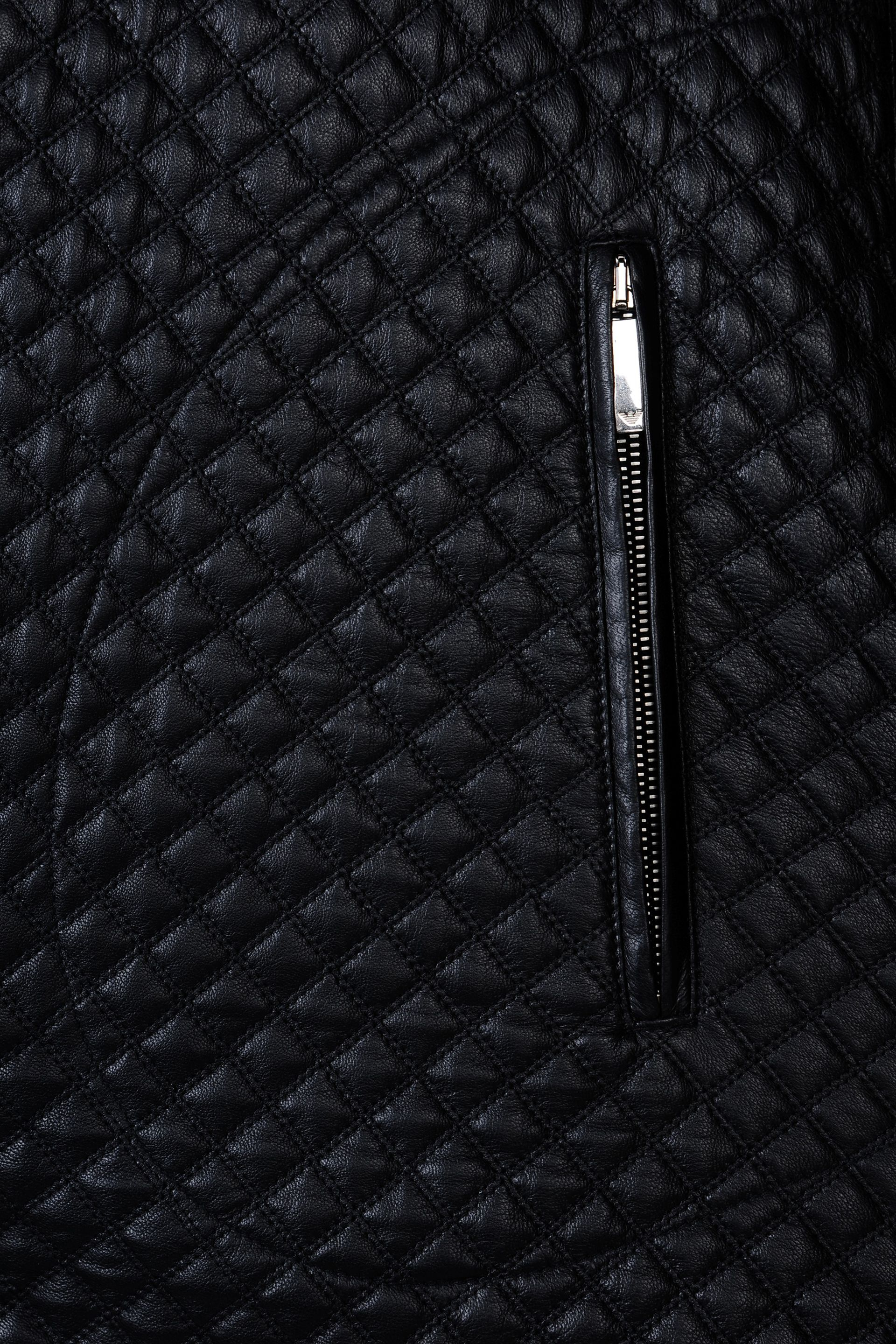 Emporio Armani Leather Jacket in Black 