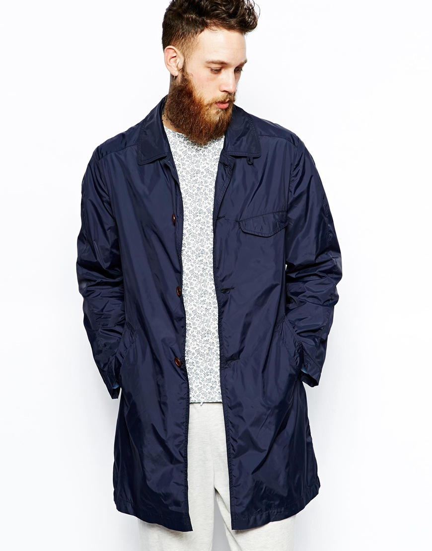 dark blue rain jacket