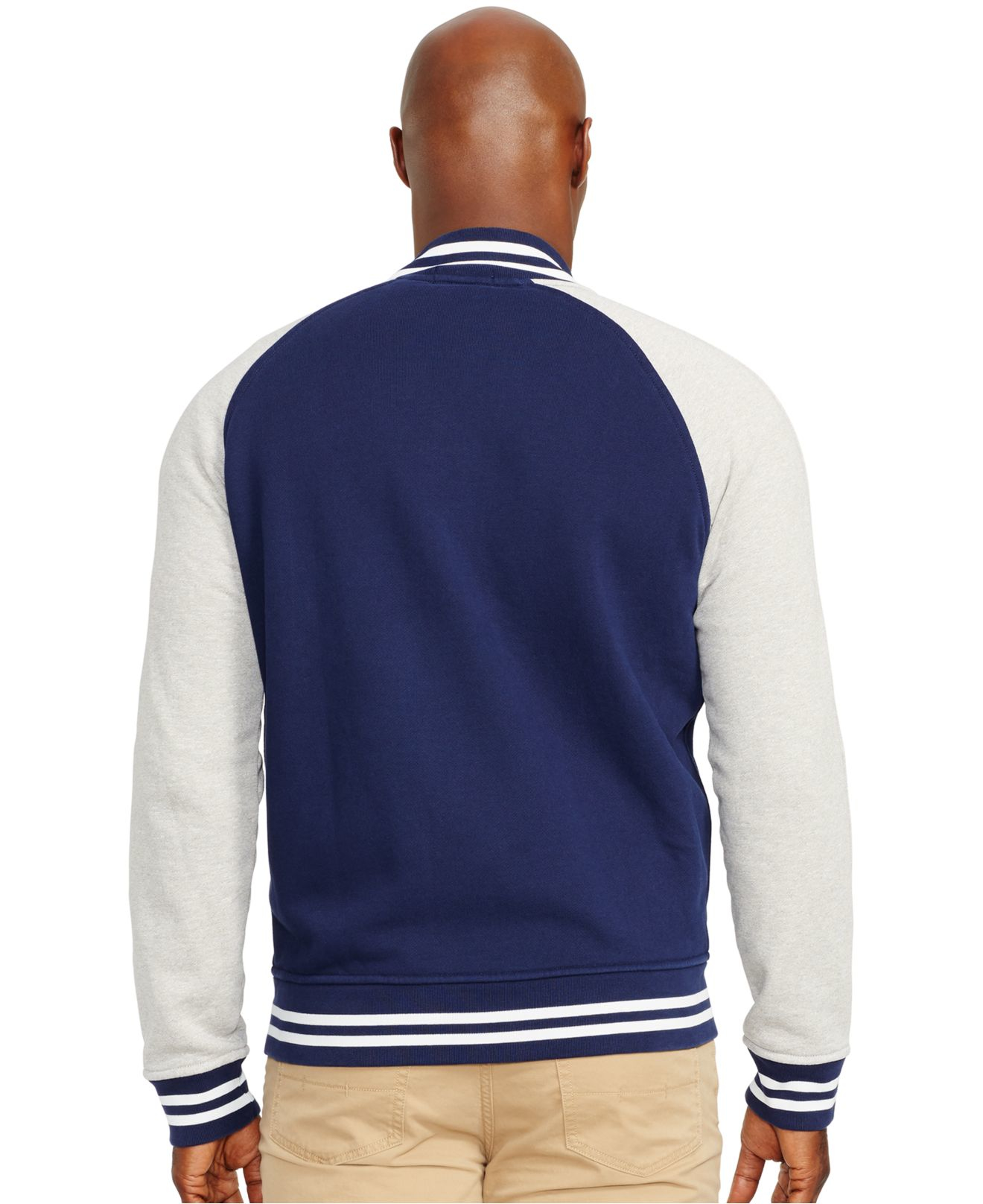 rrl fleece baseball jacket